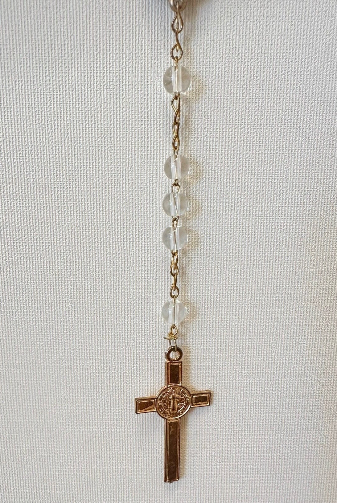 YoYo Boutique Accessories White Crystals & Virgin of Guadalupe Rosary