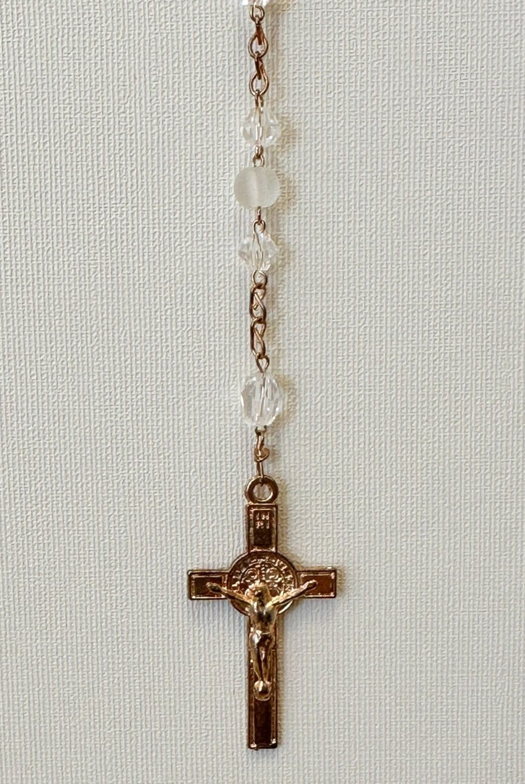 YoYo Boutique Accessories White White Frosty Crystals Rosary