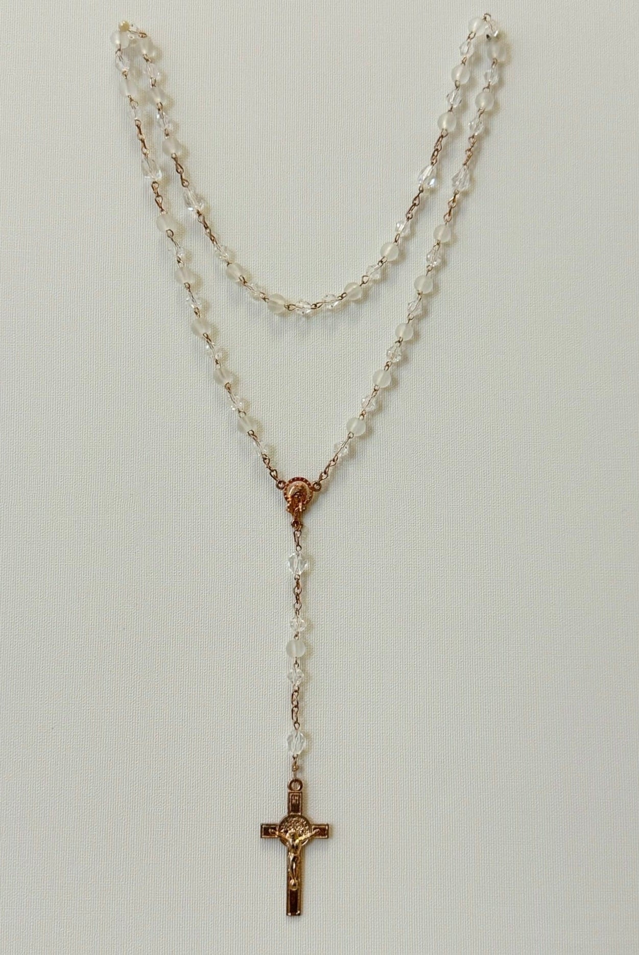 YoYo Boutique Accessories White White Frosty Crystals Rosary