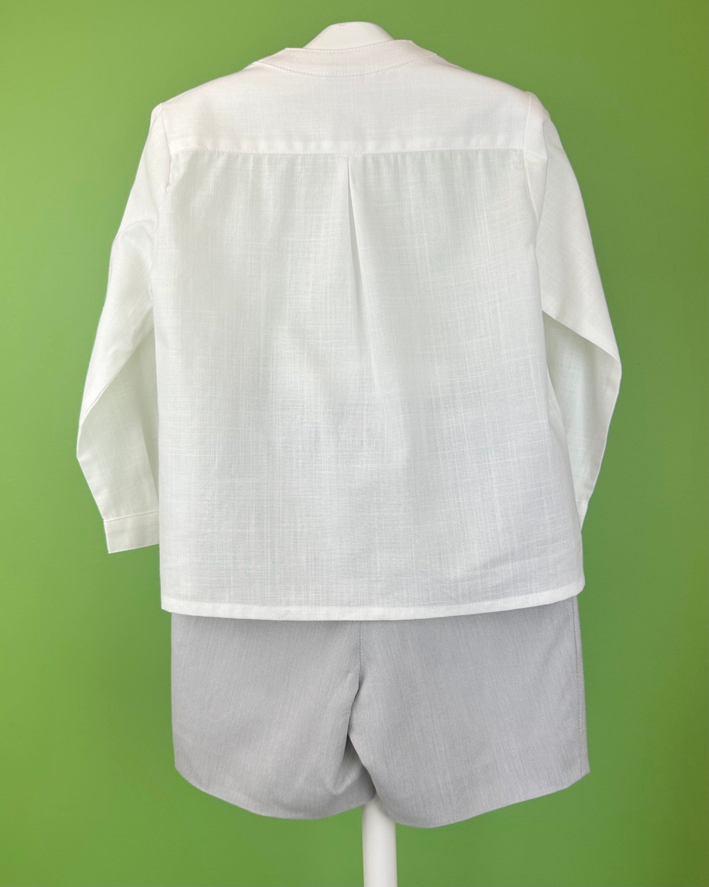 YoYo Boutique Baptism Jake White & Grey Shorts Outfit