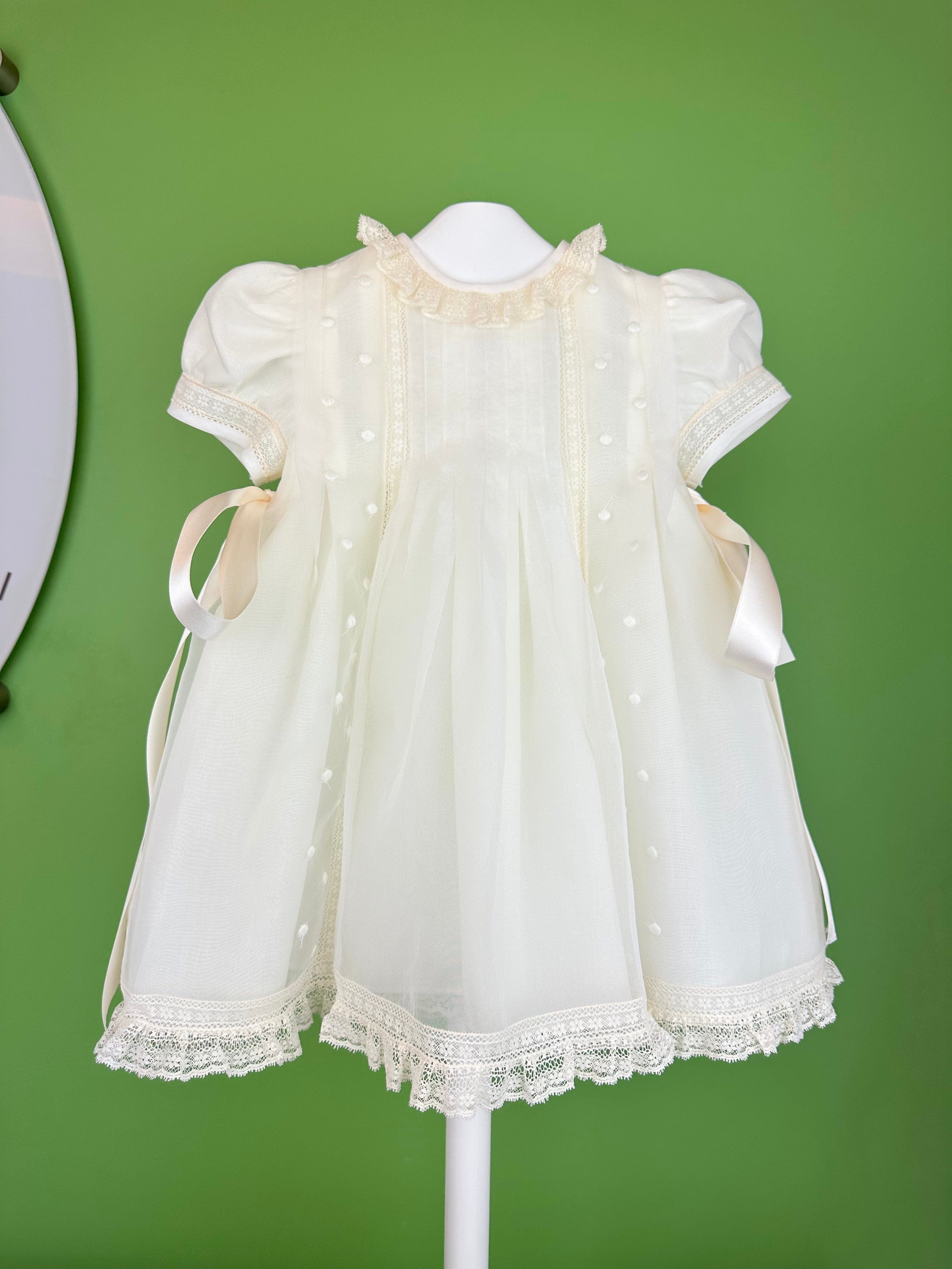 YoYo Boutique Baptism Victoria Dress with Bonnet