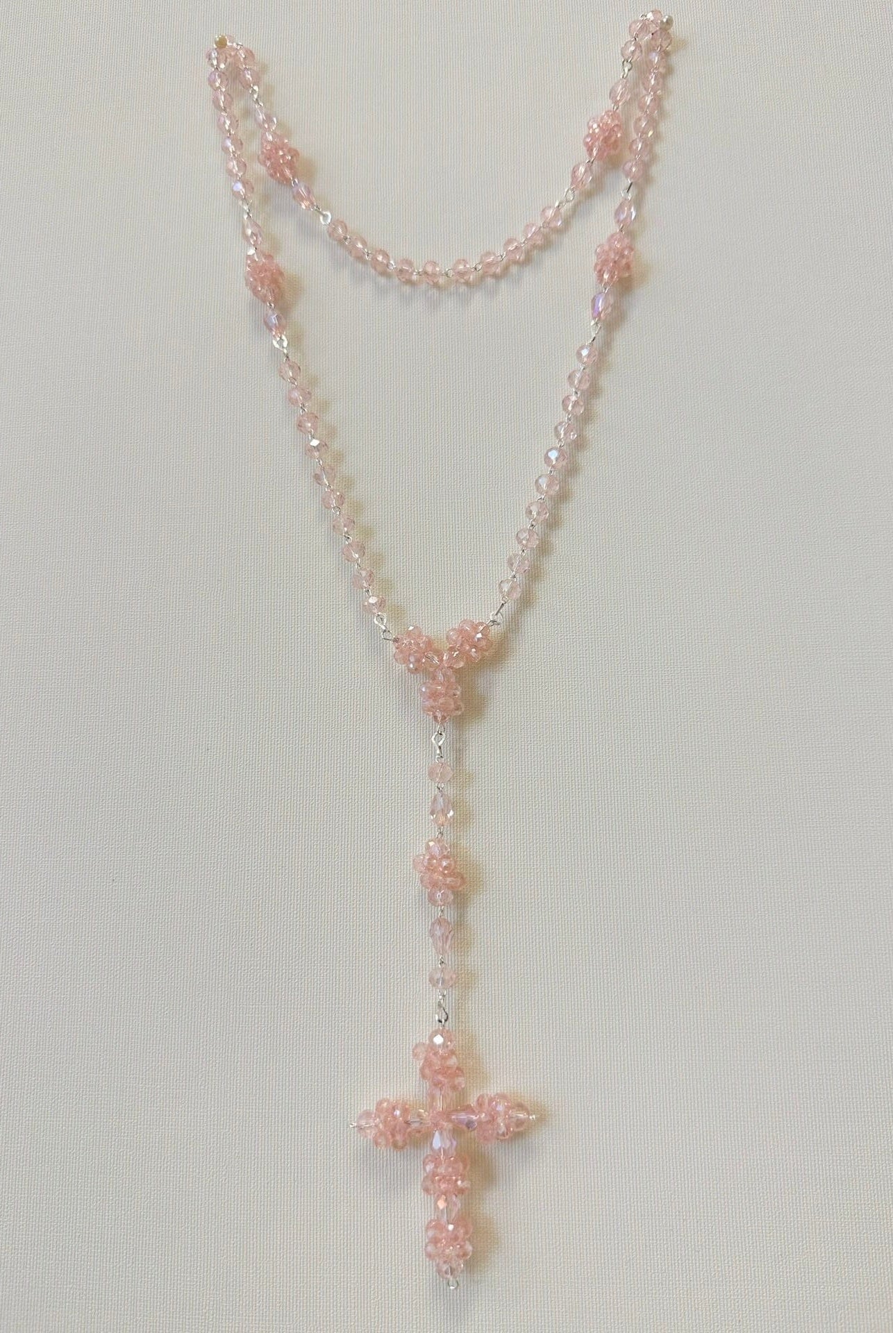 YoYo Boutique Rosary Pink Pink Crystals Rosary