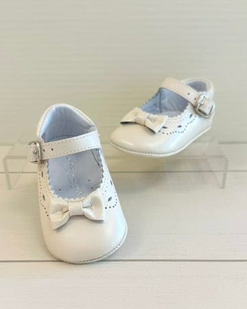 YoYo Boutique Shoes Pearl White Pre-Walker Mary Jane with Bow Shoes