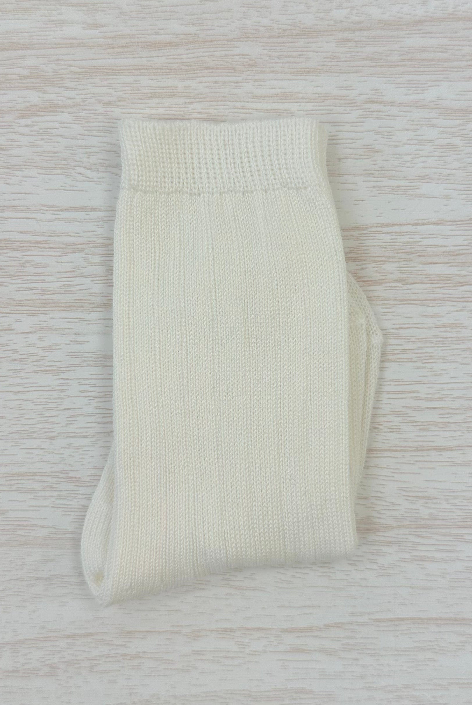 YoYo Boutique Socks Off-White Ribbed Kneehigh Socks