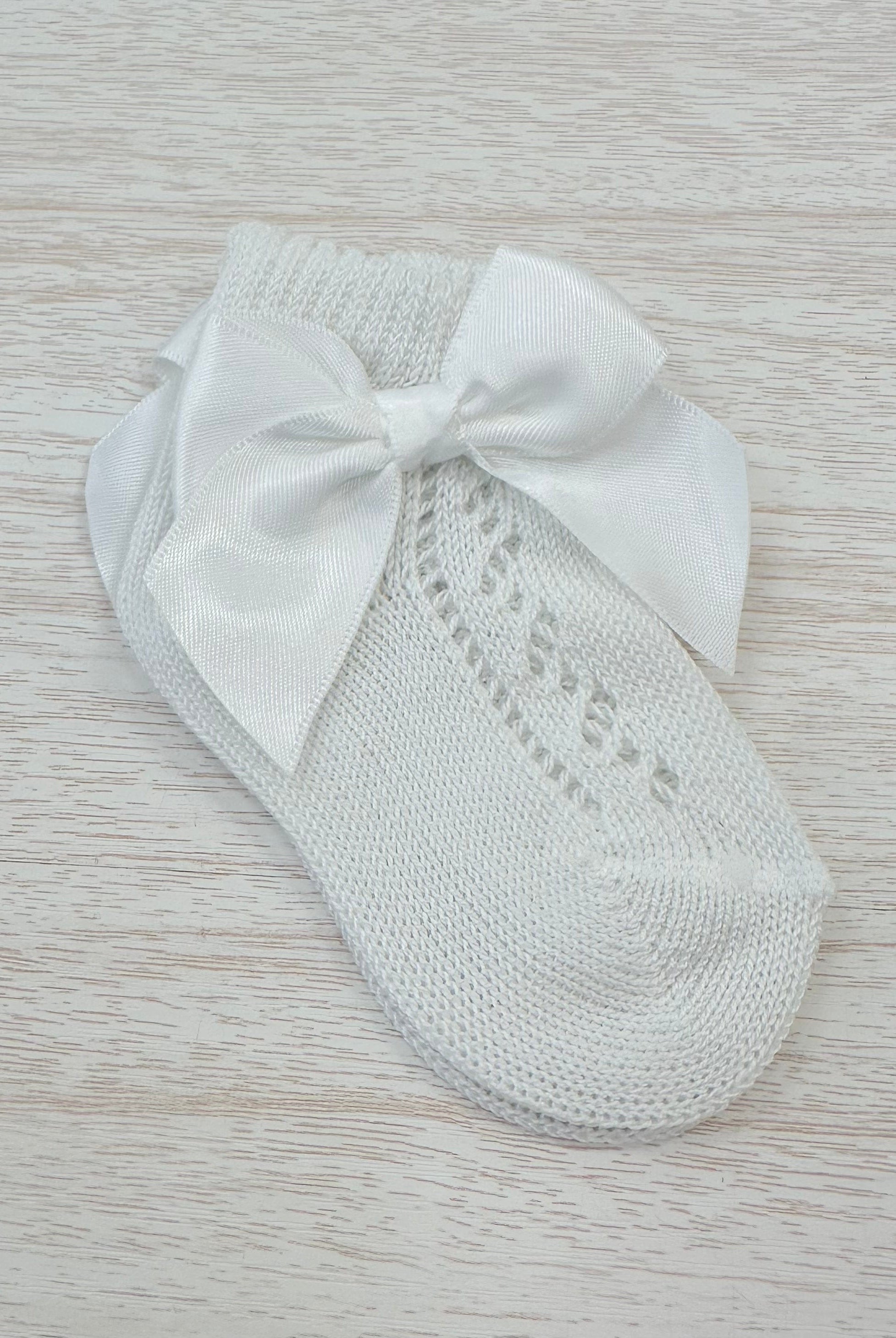 YoYo Boutique Socks White Openwork with Bow Socks