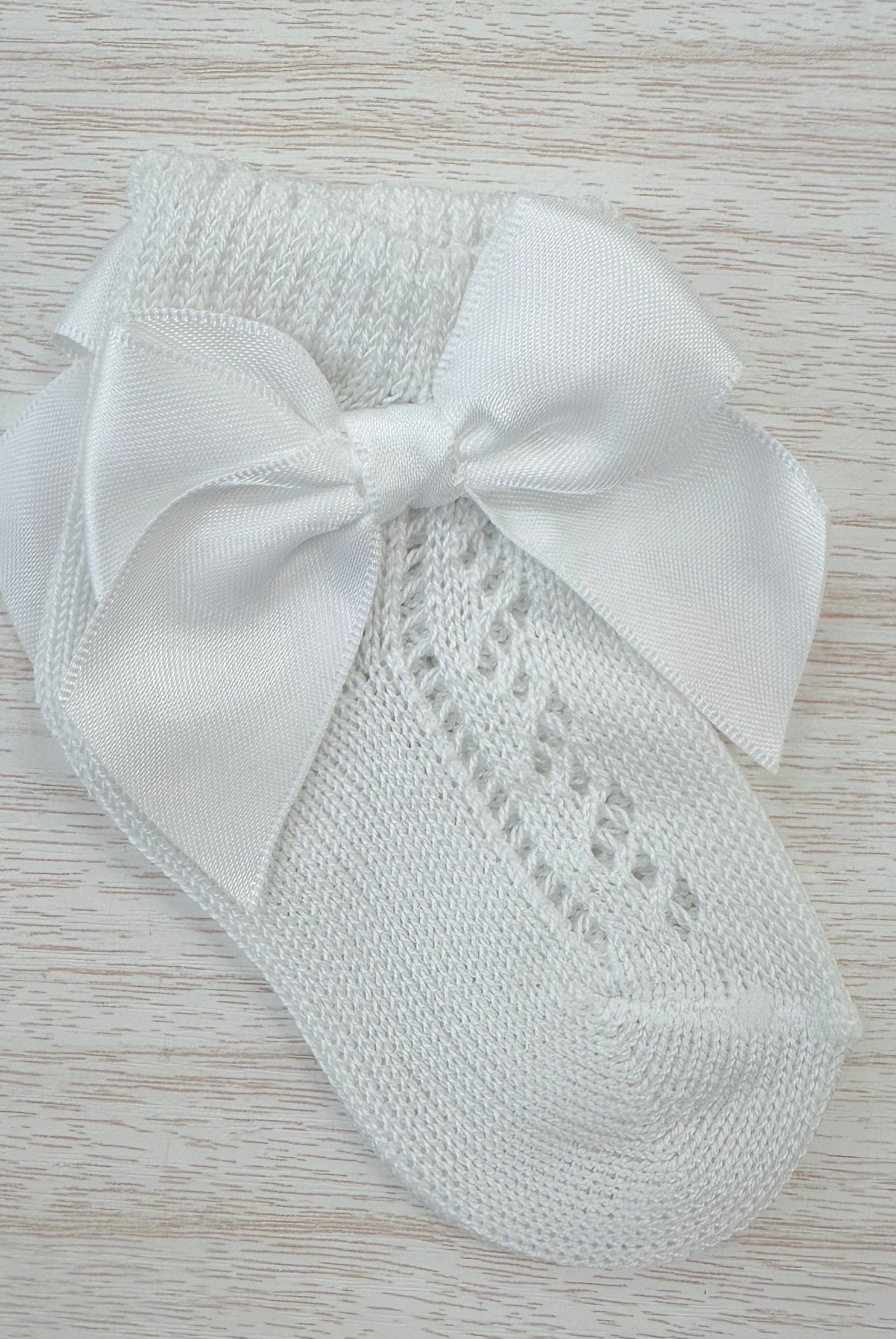 YoYo Boutique Socks White Openwork with Bow Socks