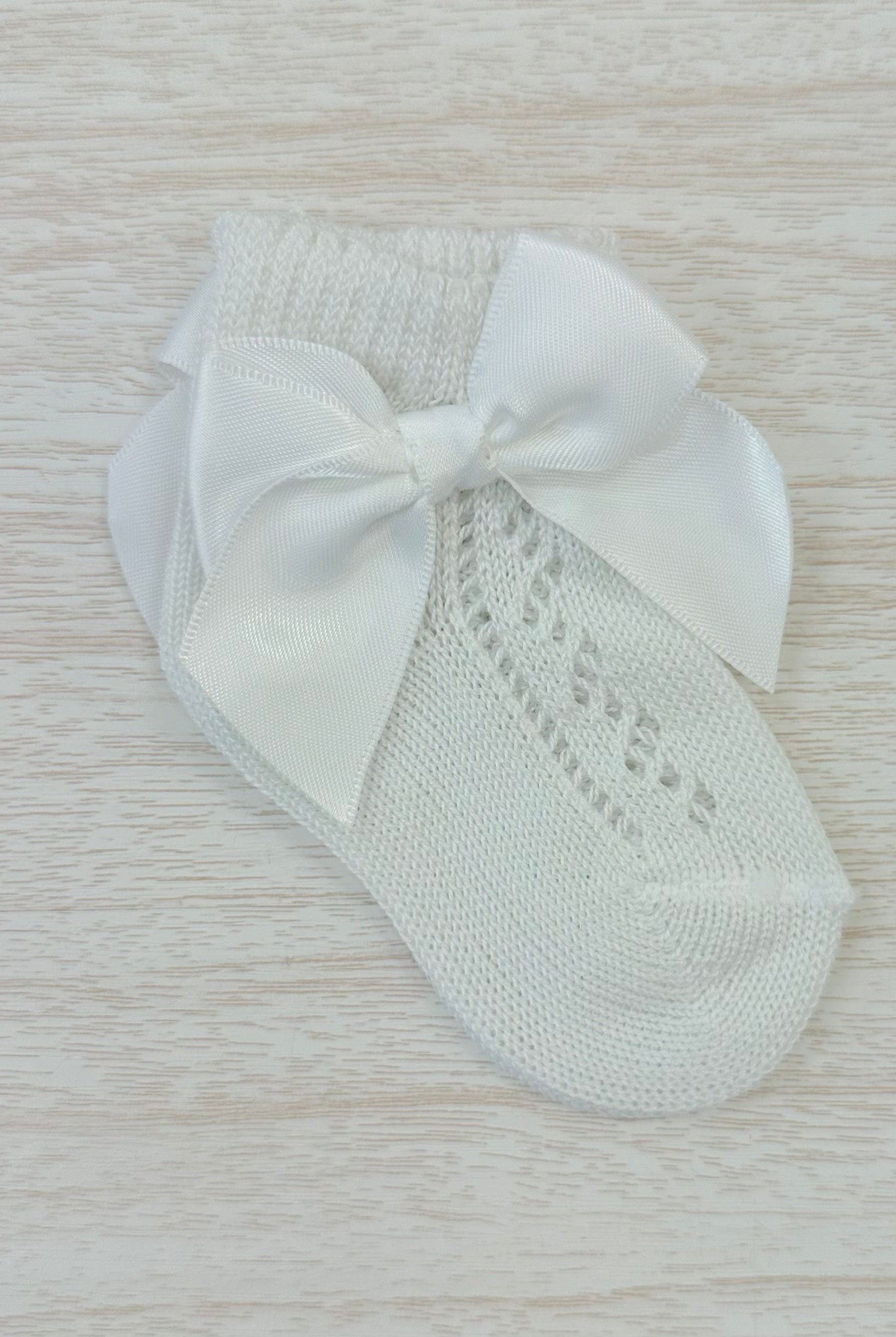 YoYo Boutique Socks White Openwork with Bow Socks