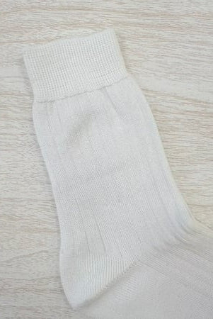 YoYo Boutique Socks White Ribbed Mid-Calf Socks