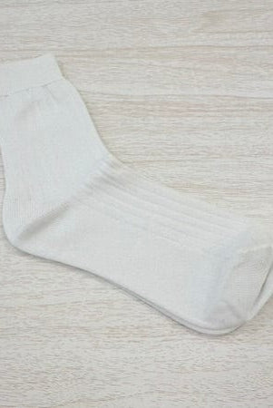 YoYo Boutique Socks White Ribbed Mid-Calf Socks