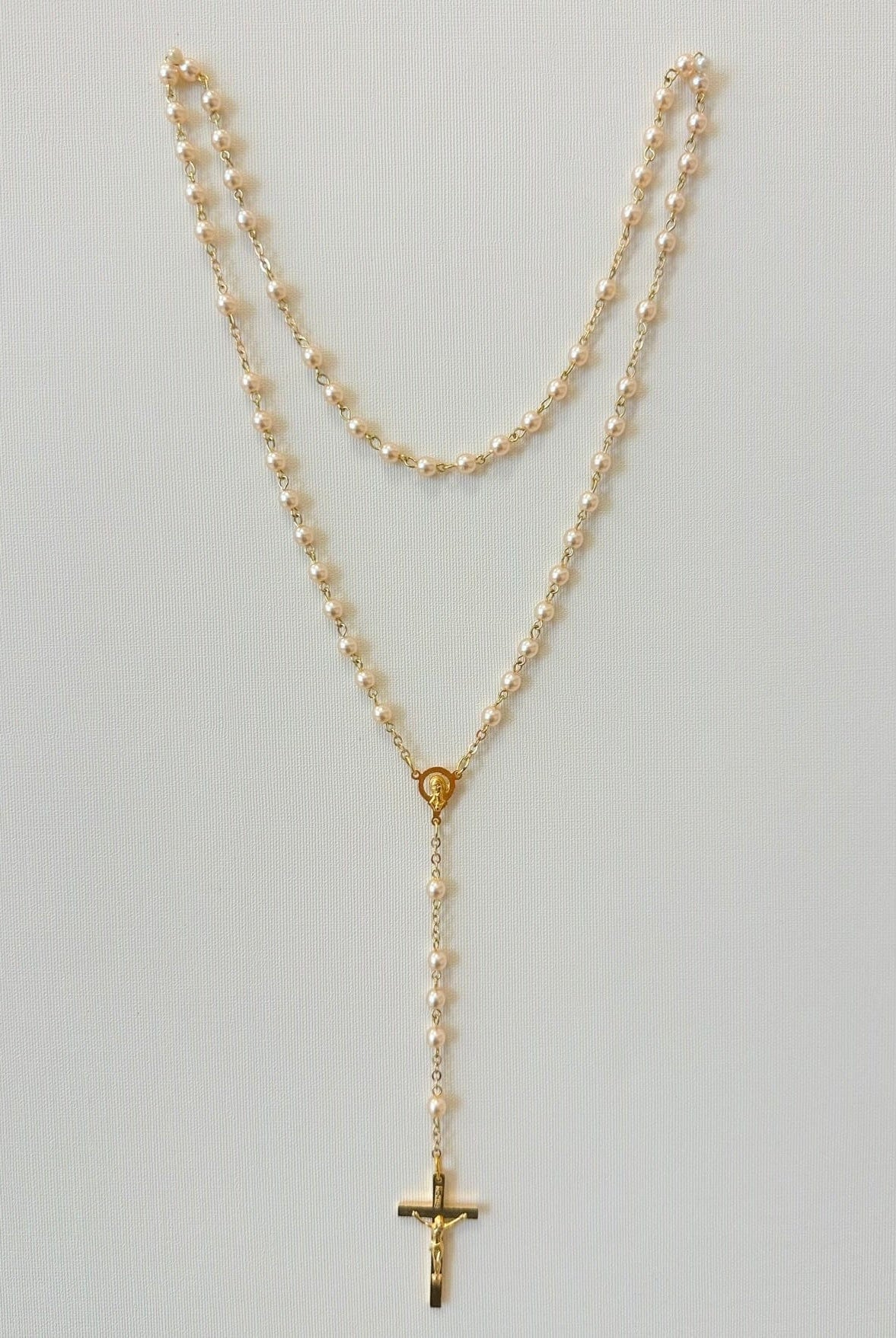 YoYo by Nina Rosary Gold Pearls & Golden Rosary