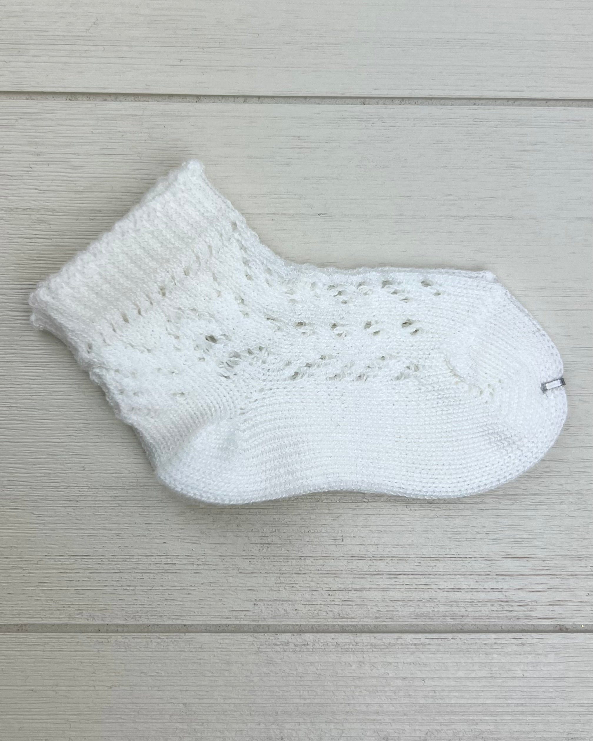 Condor Socks Off-White Cotton Openwork Short Socks