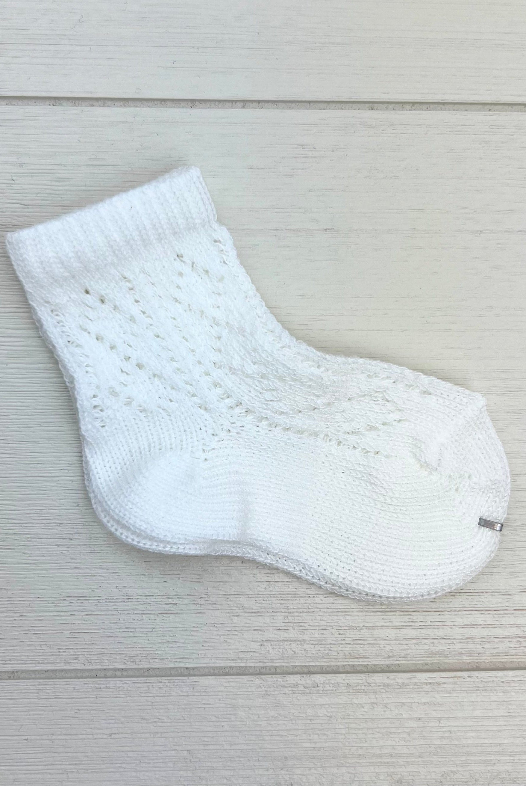 Condor Socks Off-White Perle Ankle Socks with Openwork