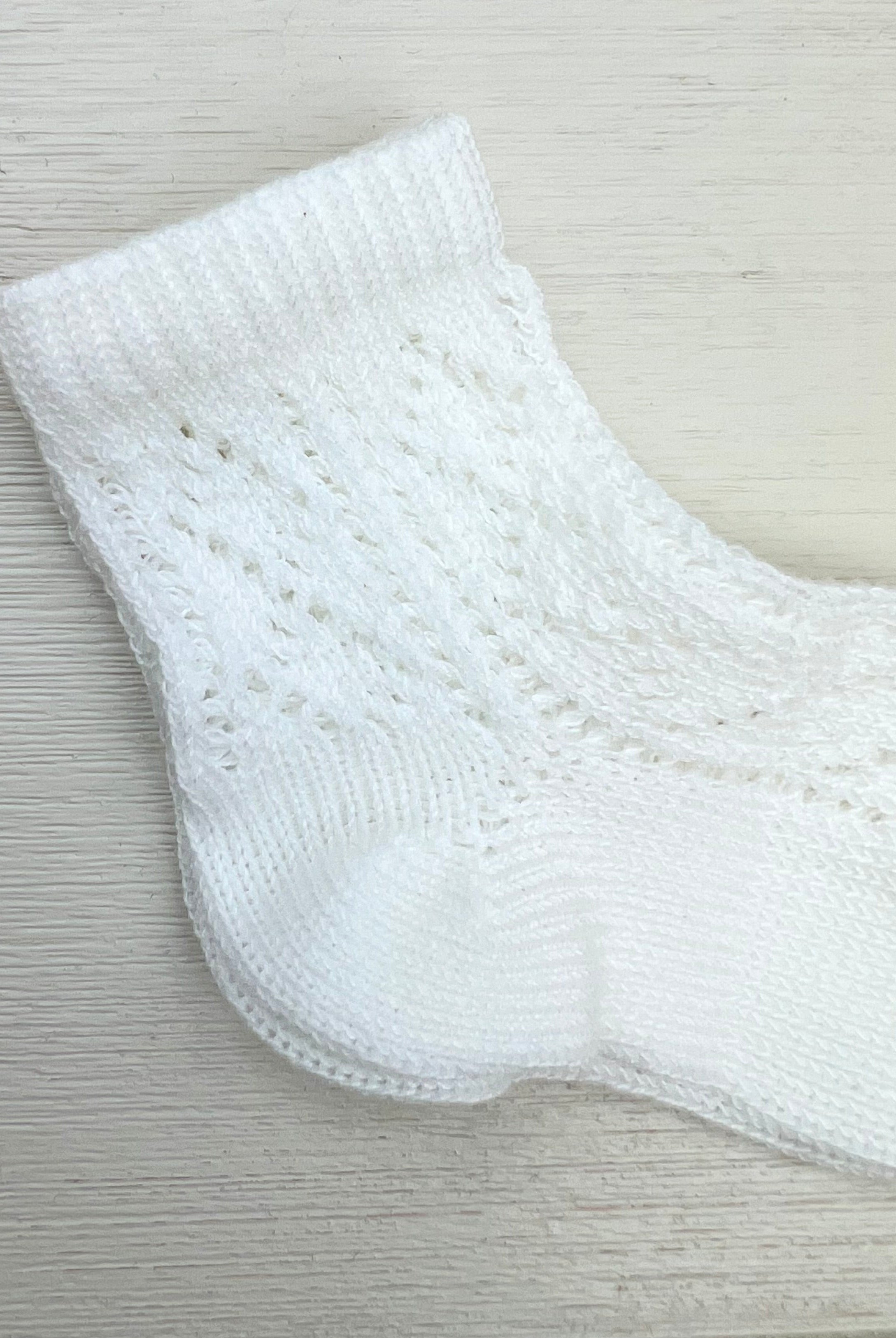 Condor Socks Off-White Perle Ankle Socks with Openwork