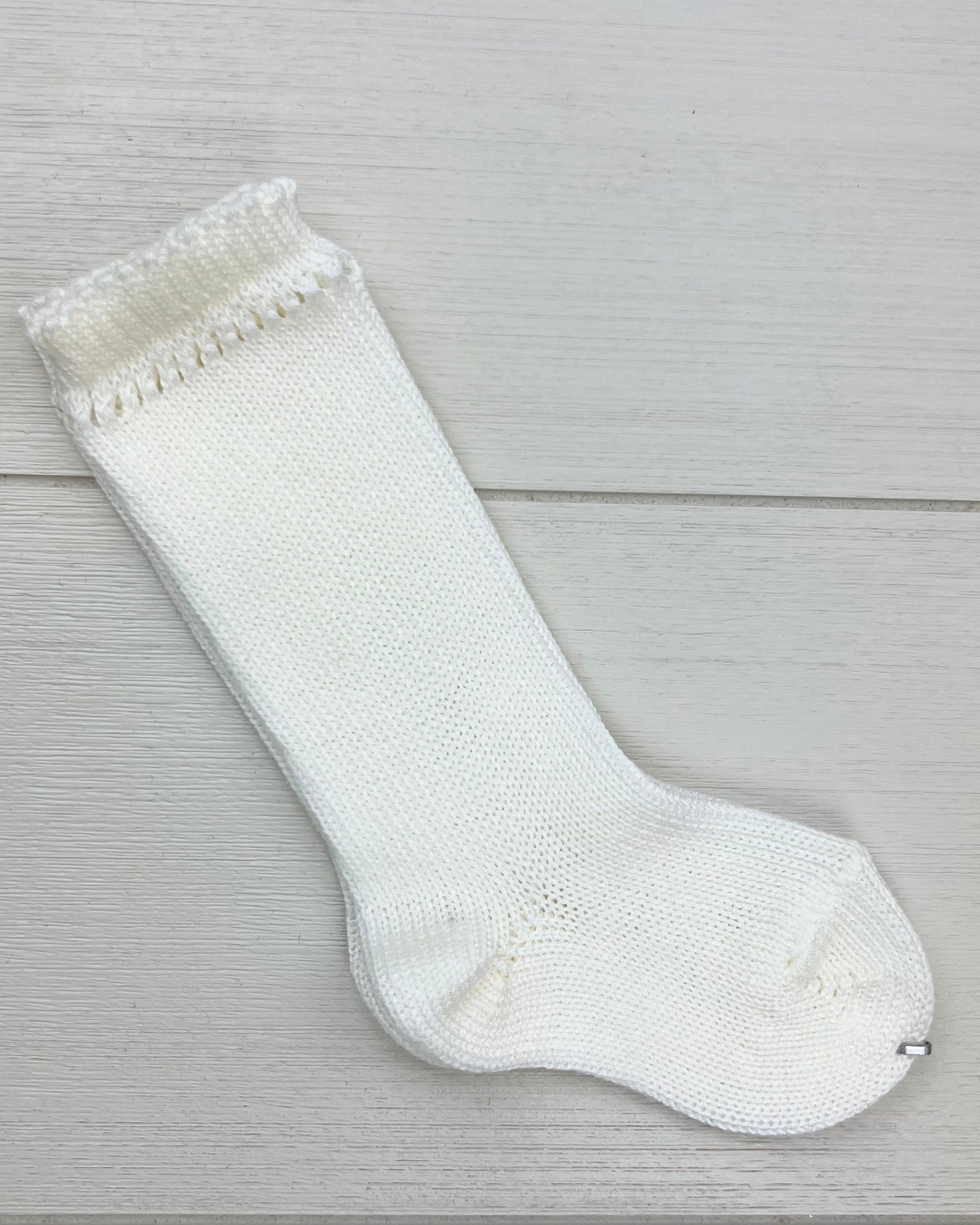 Condor Socks Off-White Perle Knee High Socks