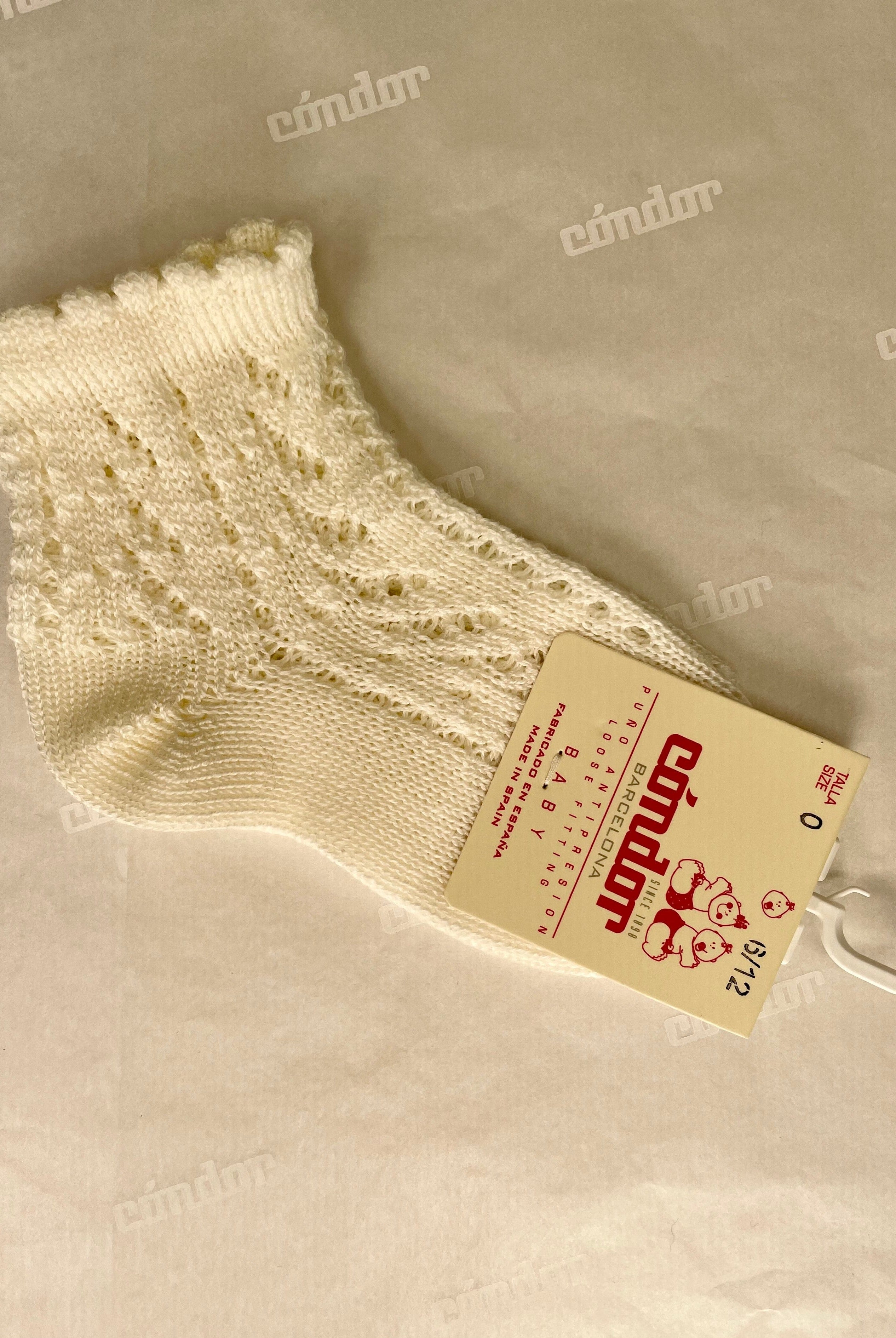 Condor Socks Off-White Perle Openwork Short Socks