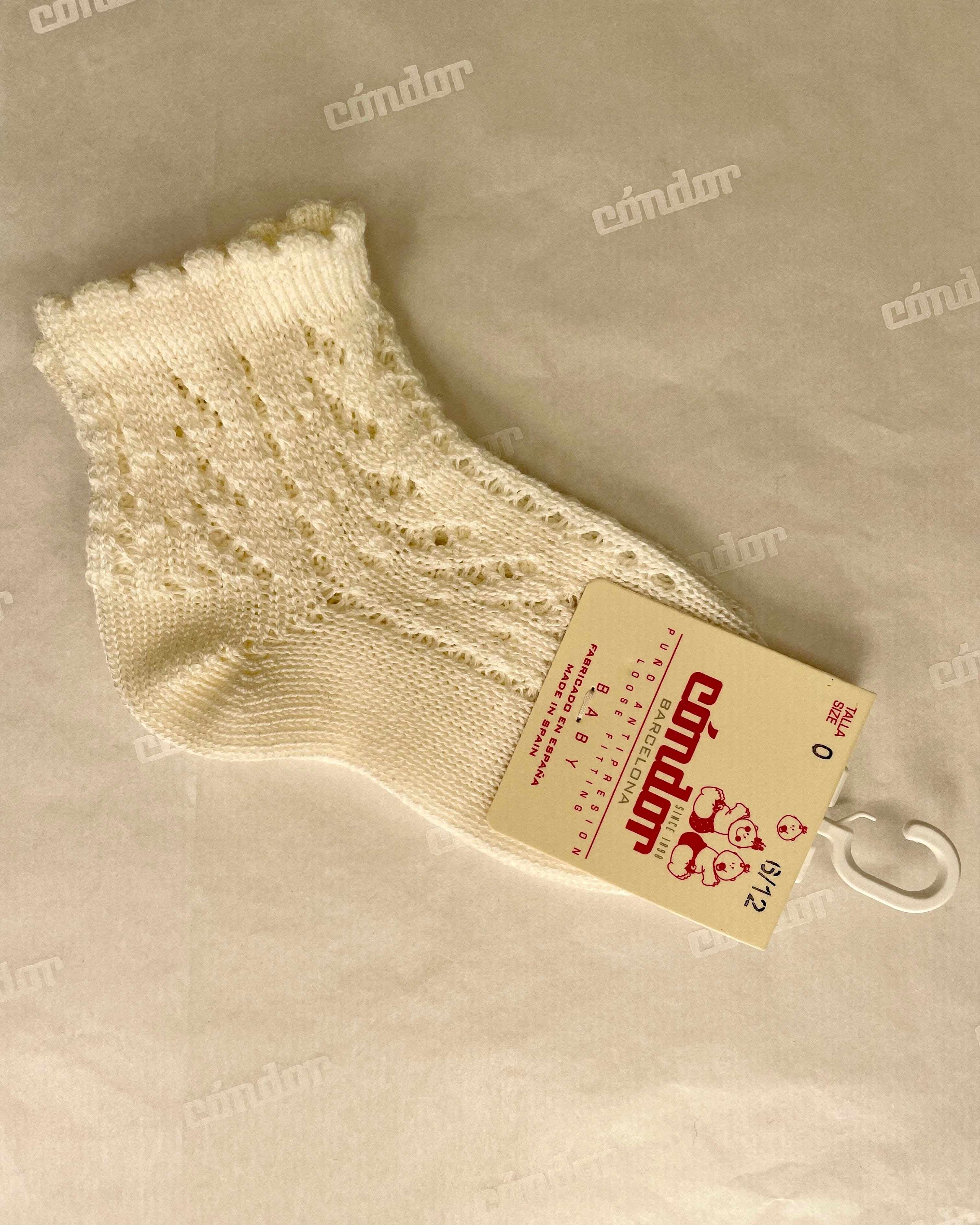 Condor Socks Off-White Perle Openwork Short Socks