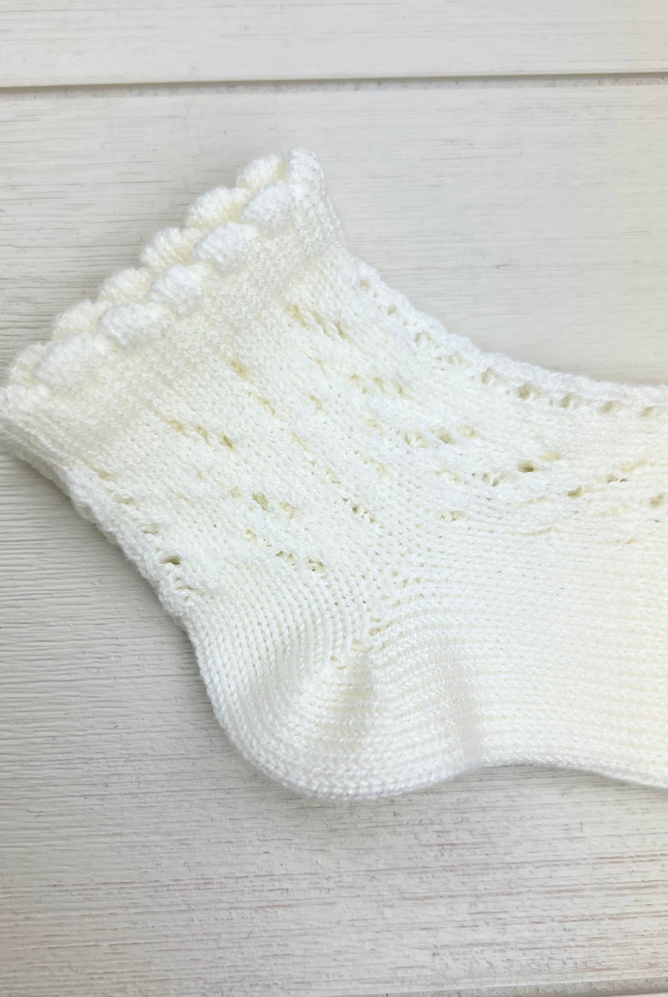 Condor Socks Off-White Perle Openwork Short Socks