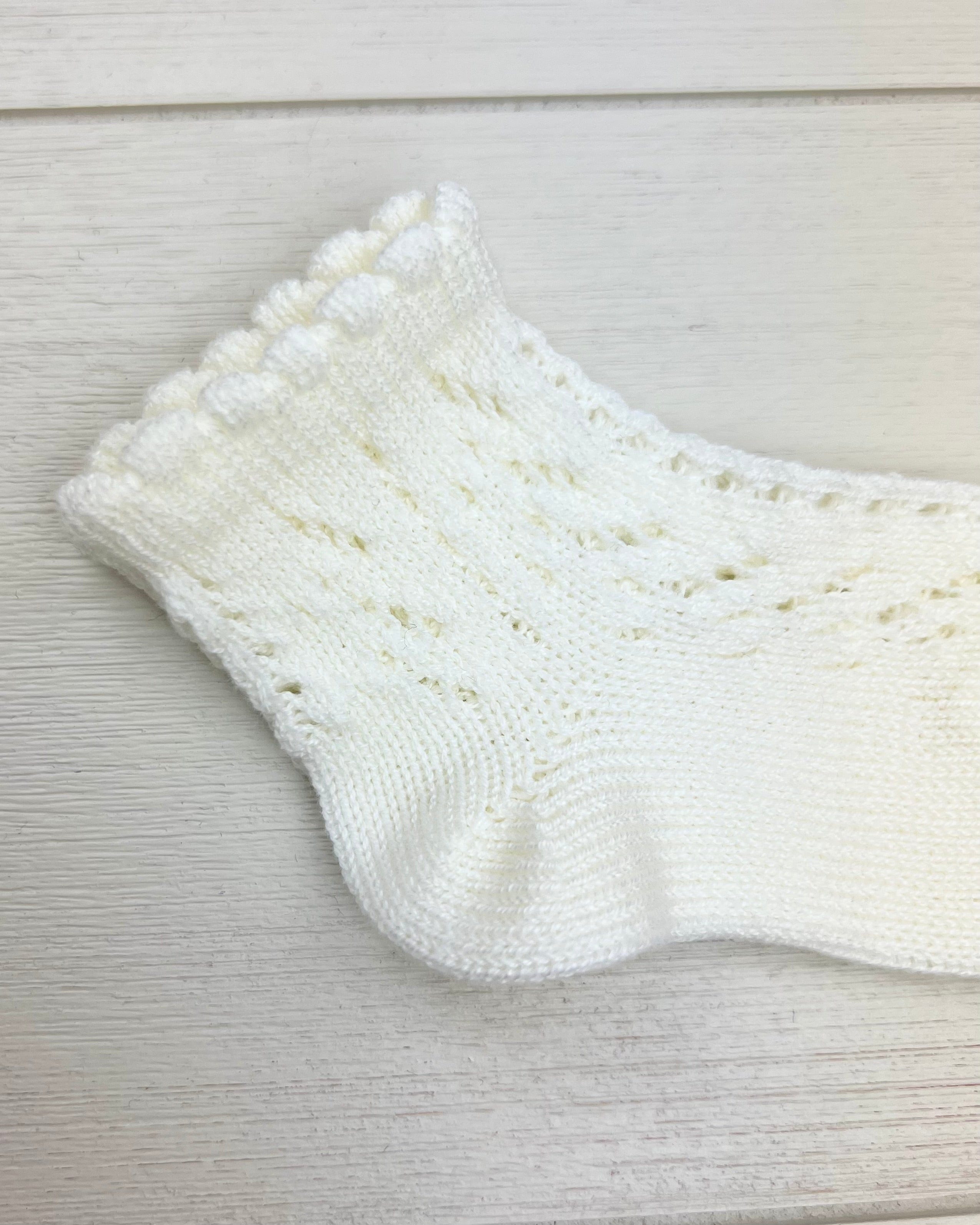 Condor Socks Off-White Perle Openwork Short Socks