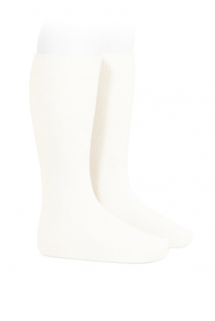 Condor Socks Off-White Plain Stitch Knee-High Socks