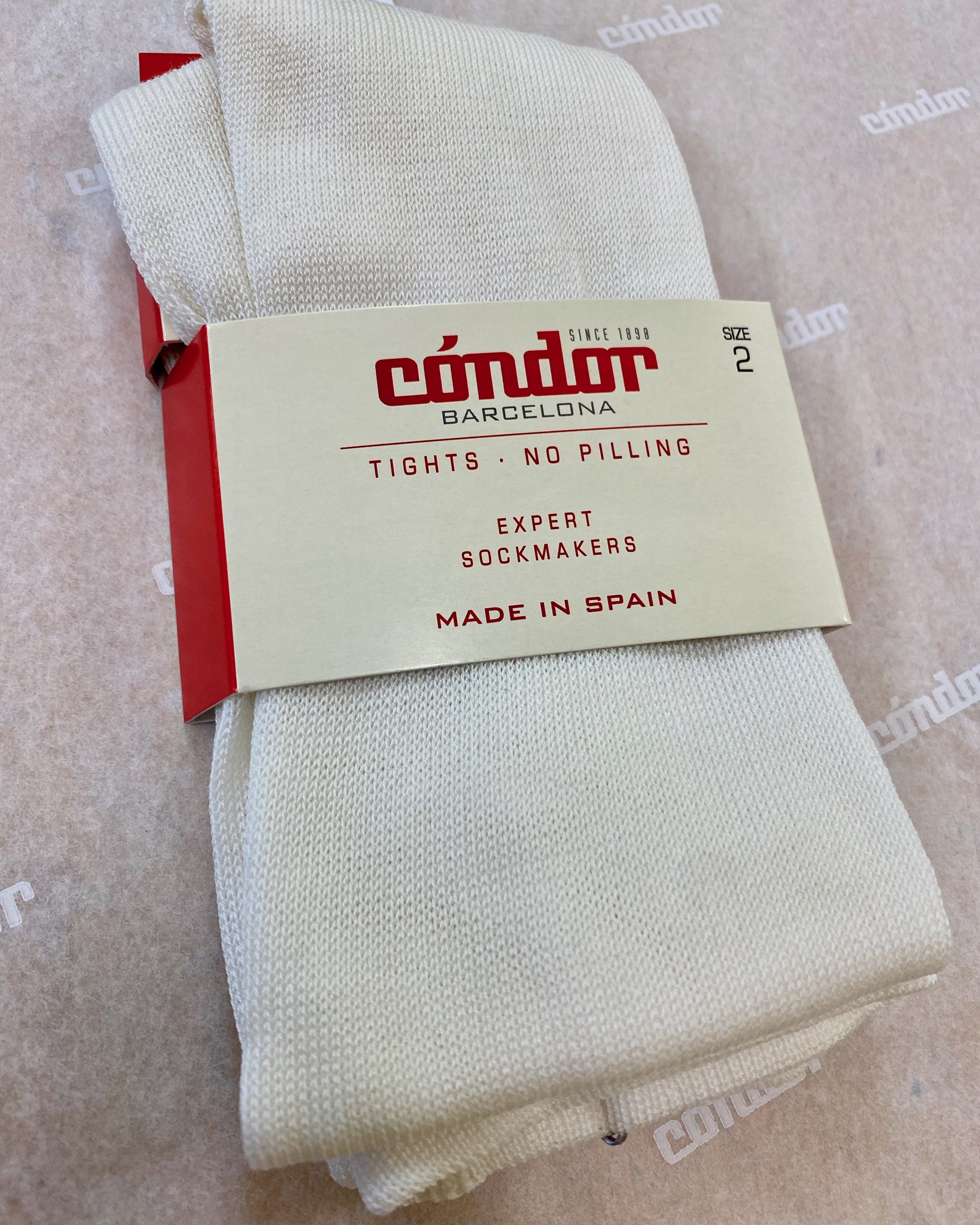 Condor Socks Off-White Plain Stitch Tights