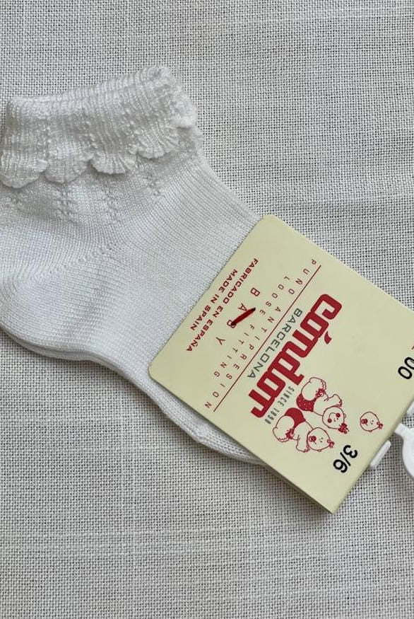 Condor Socks White Ankle Socks with Folded Cuff
