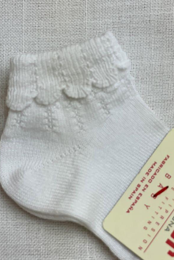 Condor Socks White Ankle Socks with Folded Cuff