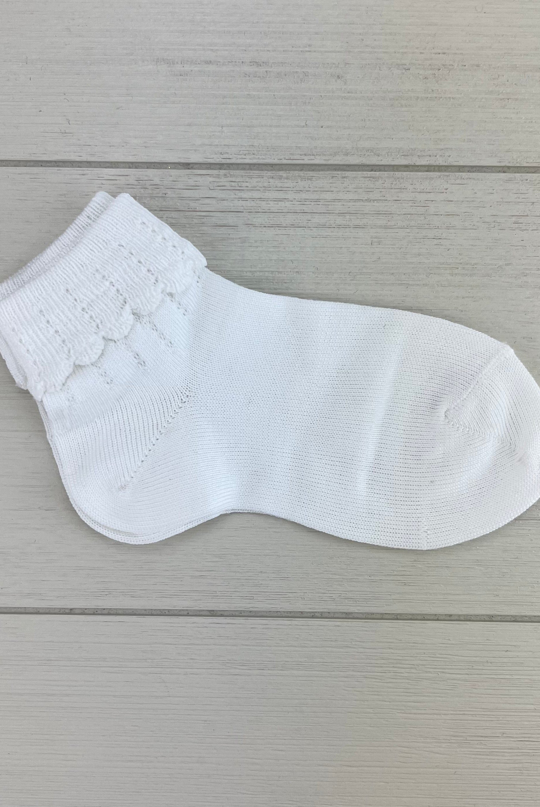 Condor Socks White Ankle Socks with Folded Cuff
