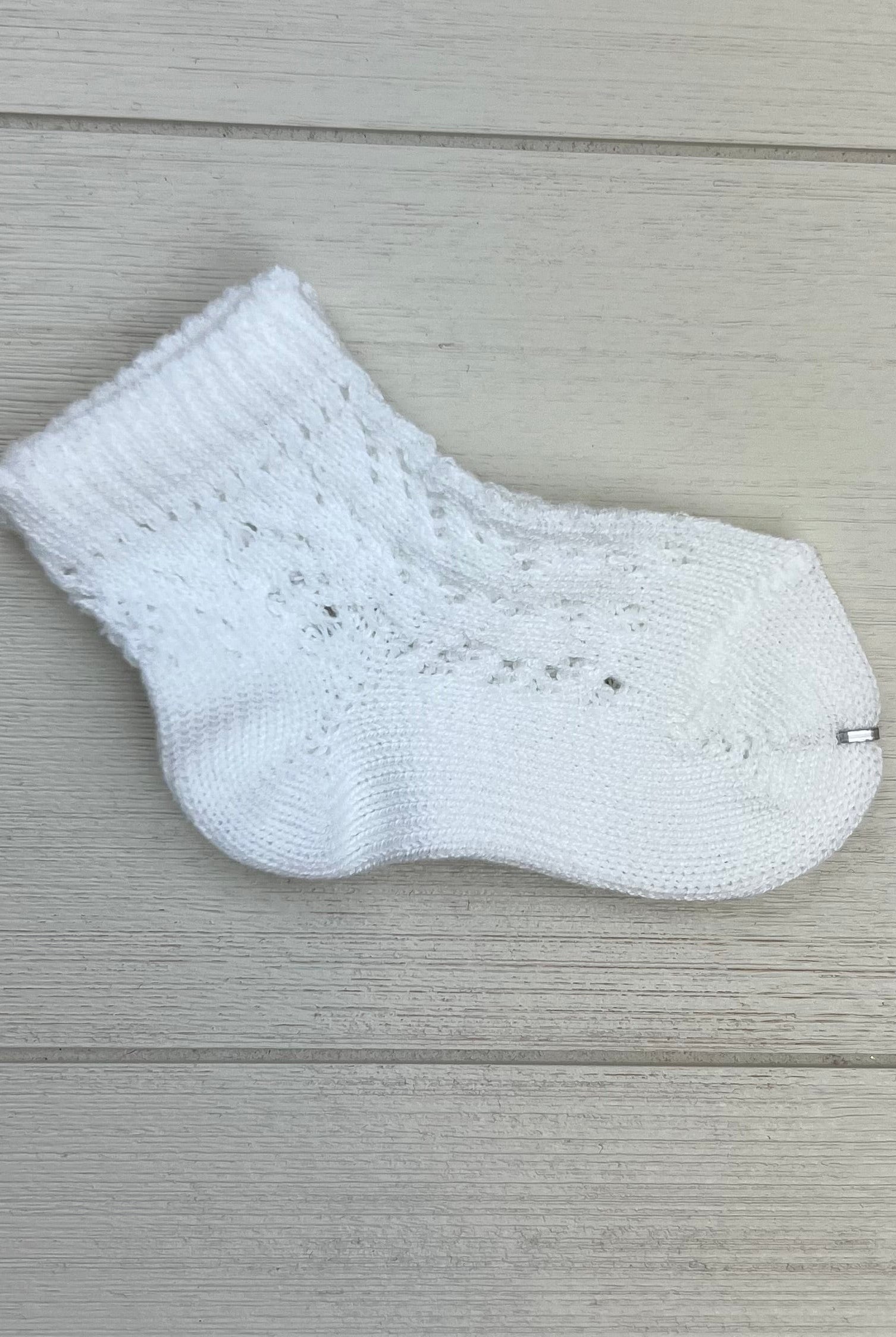 Condor Socks White Cotton Openwork Short Socks