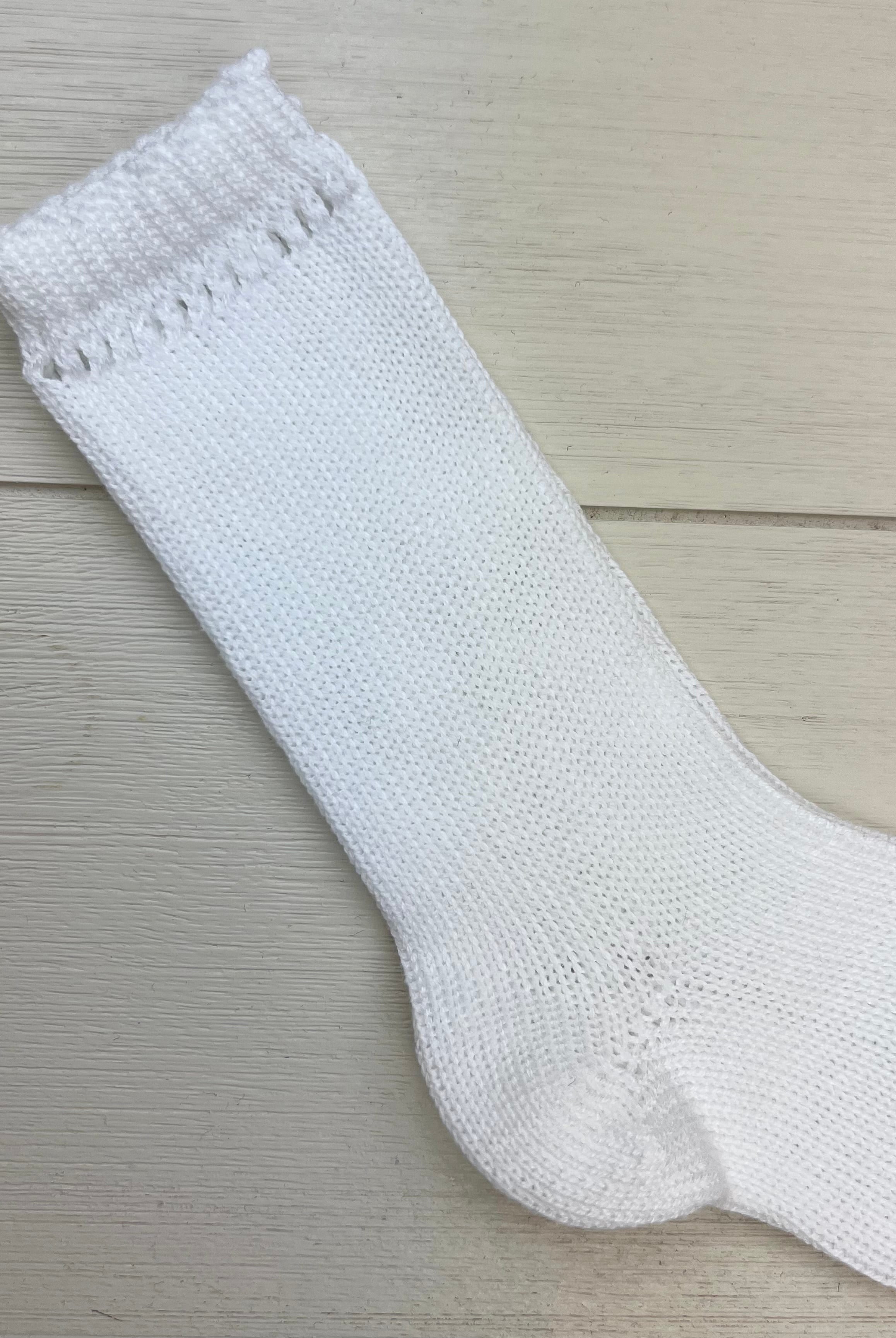 Condor Socks White Perle Knee High Socks