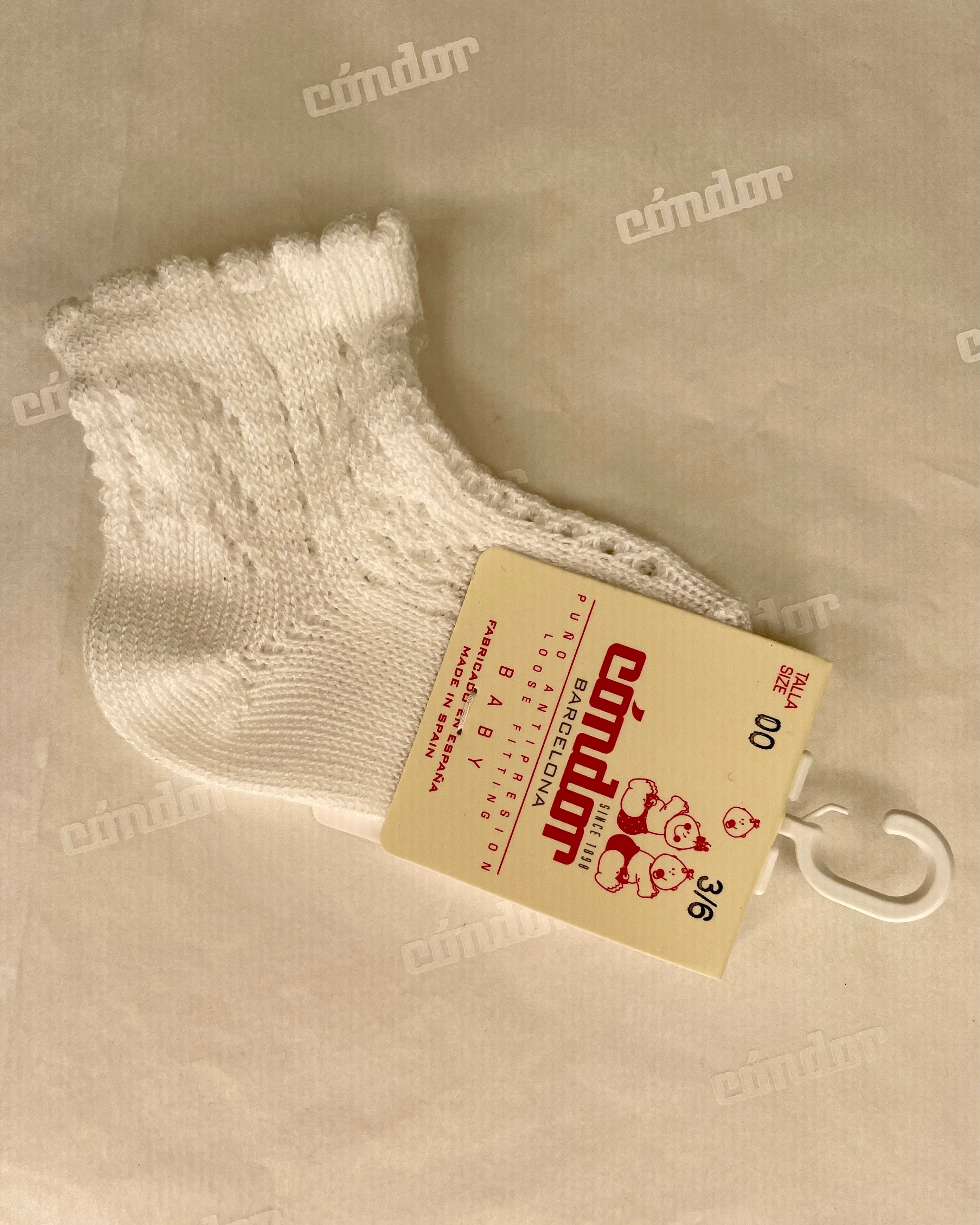 Condor Socks White Perle Openwork Socks