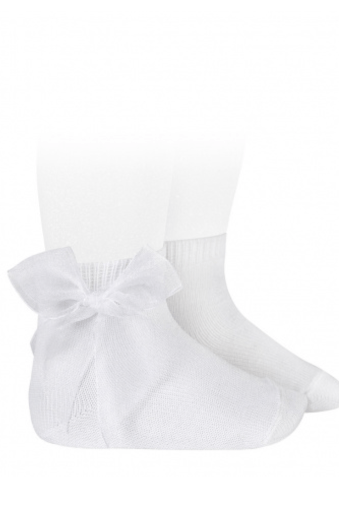 Condor Socks White Short Socks with Organza Bow