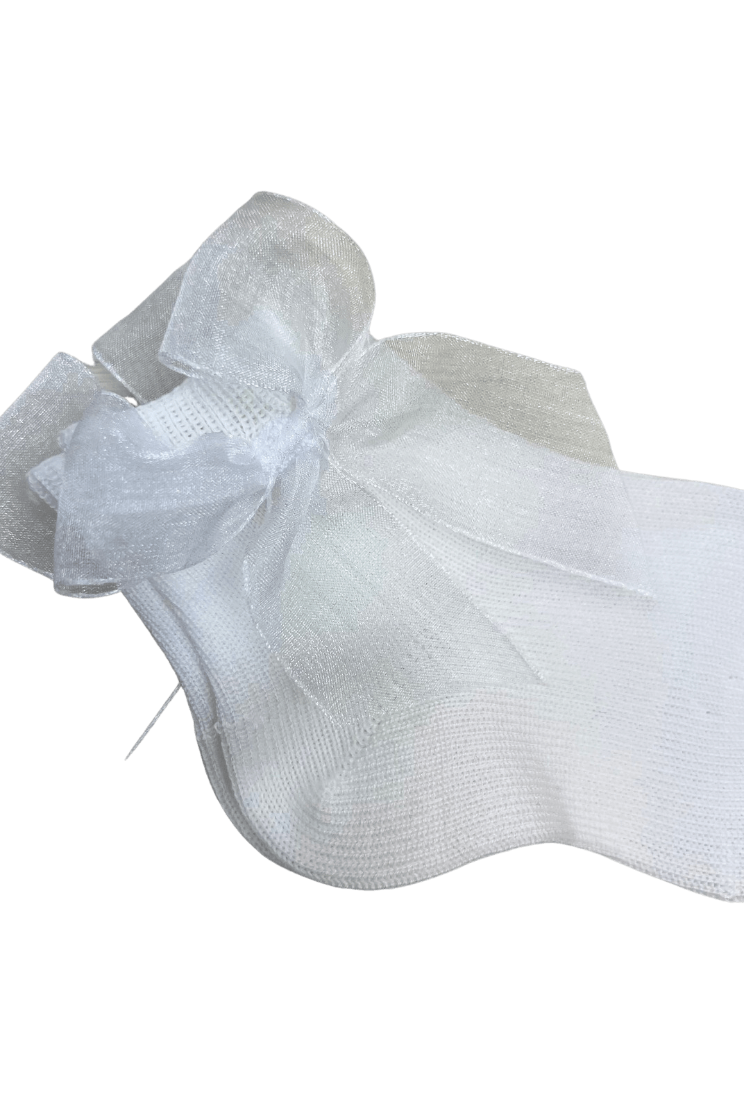 Condor Socks White Short Socks with Organza Bow
