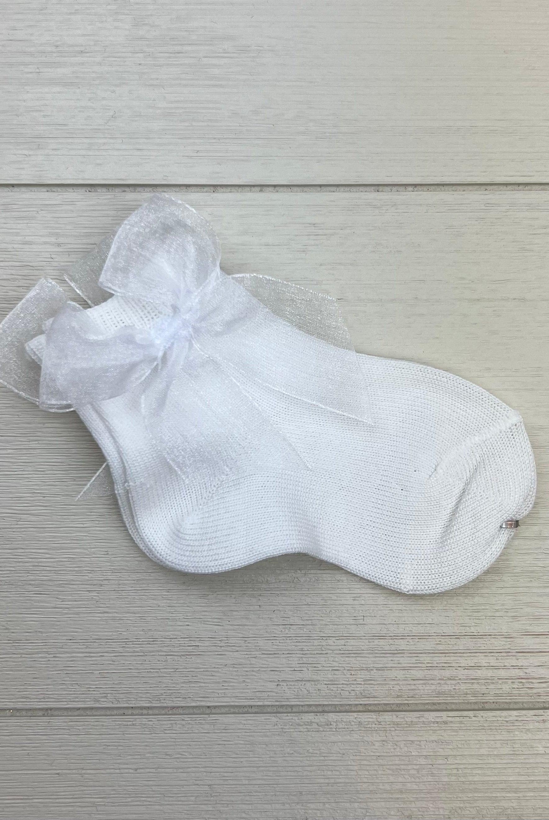 Condor Socks White Short Socks with Organza Bow