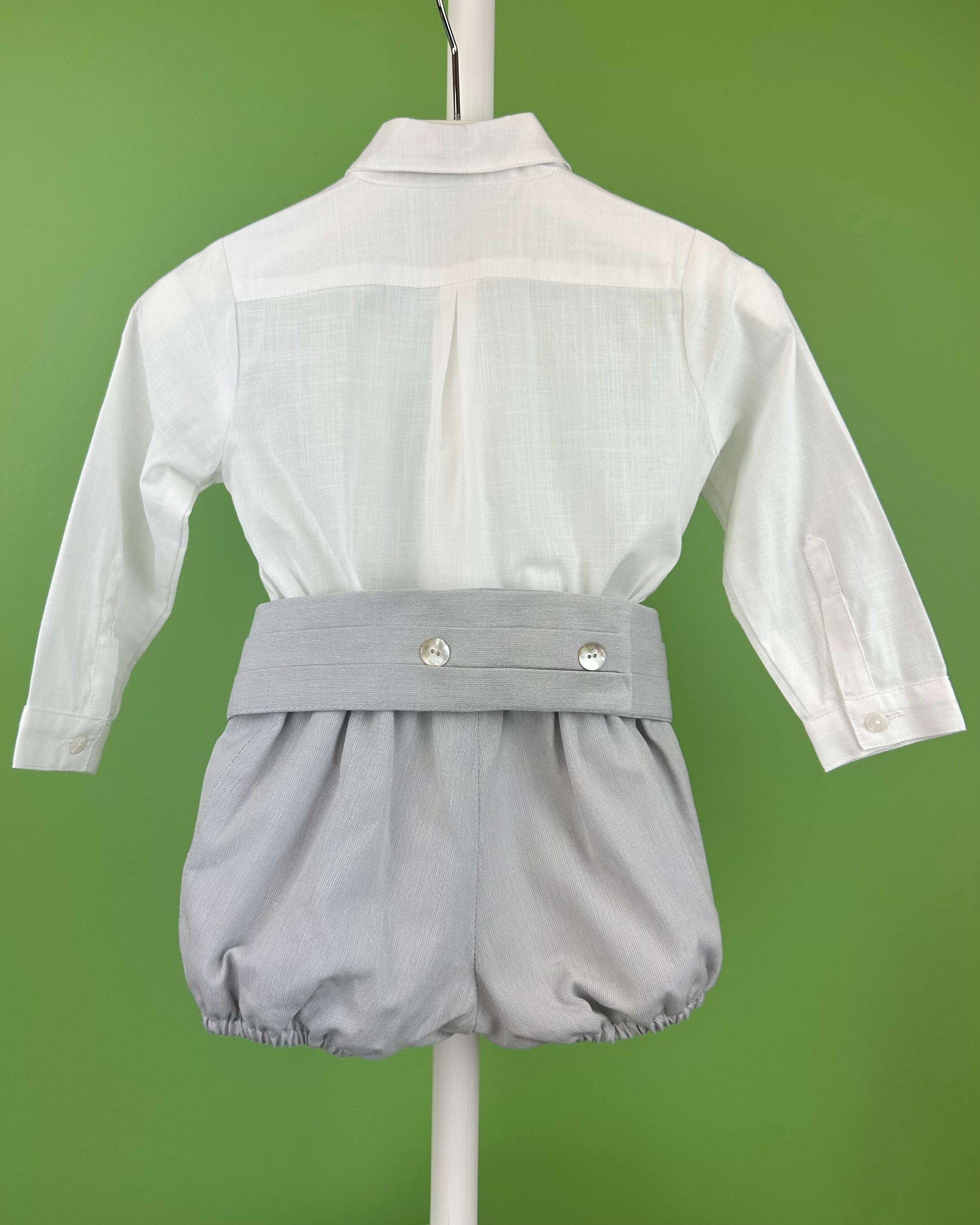YoYo Boutique Baptism Alex White & Grey Bubble Outfit