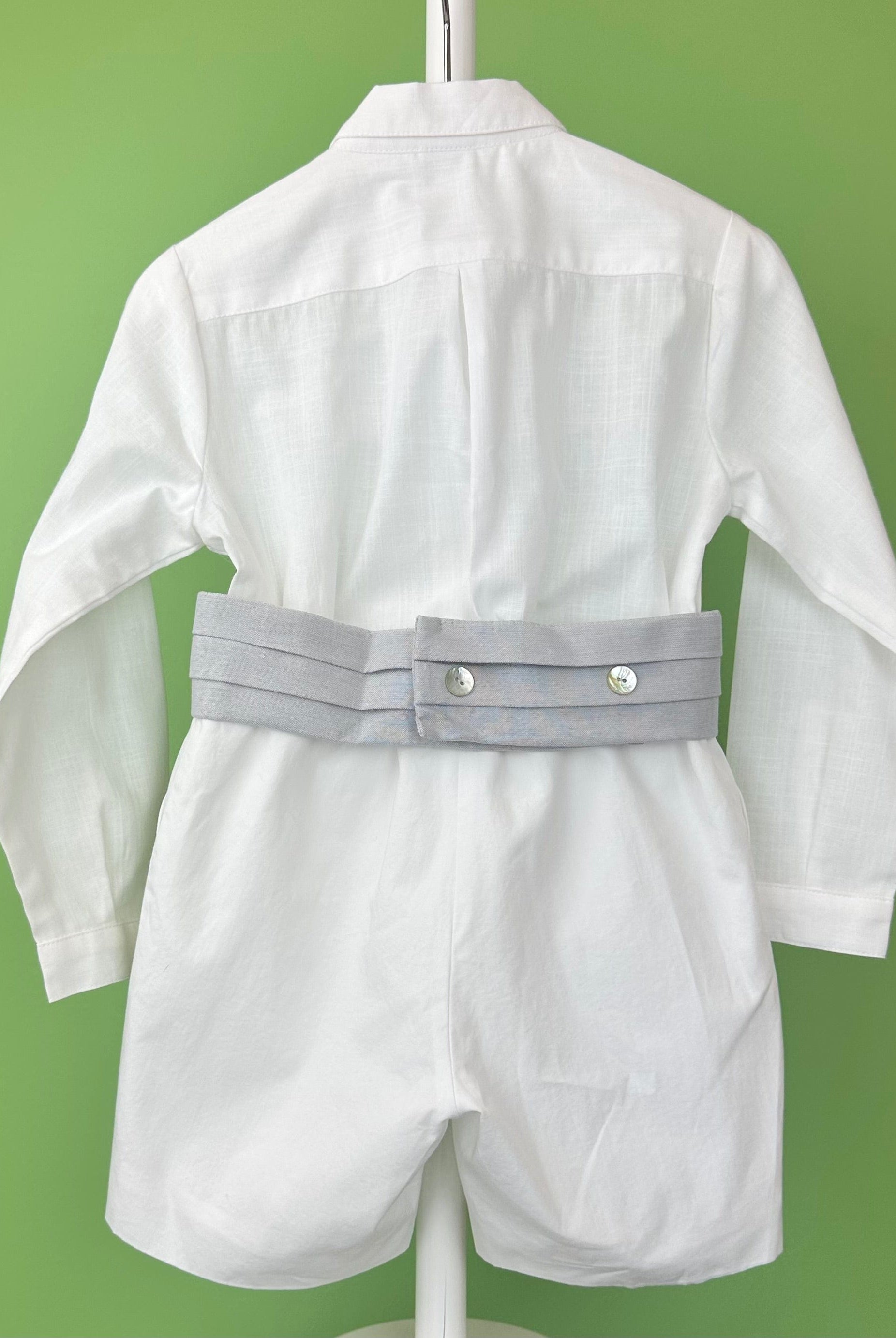 YoYo Boutique Baptism Alex White & Grey Shorts Outfit