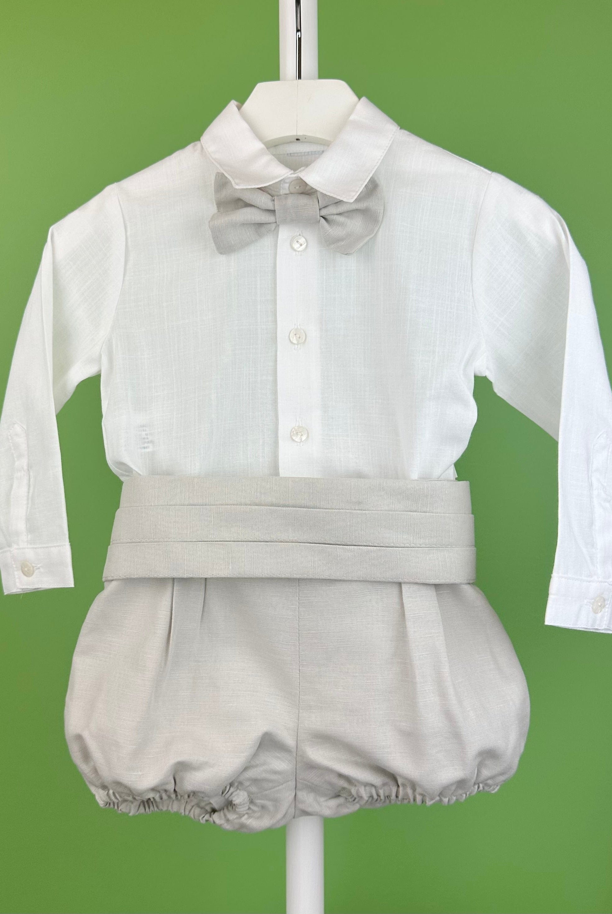 YoYo Boutique Baptism Alex White & Sand Bubble Outfit