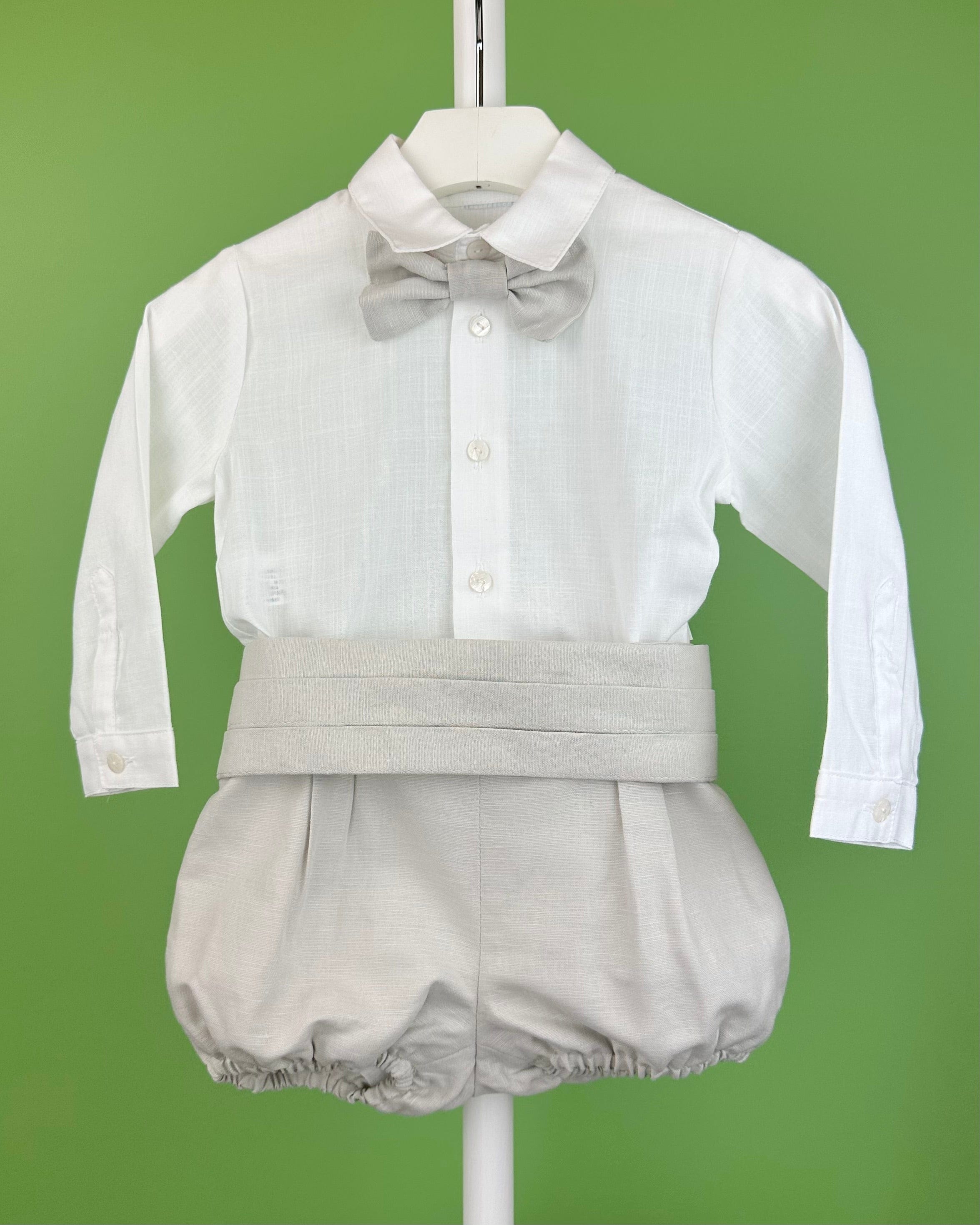YoYo Boutique Baptism Alex White & Sand Bubble Outfit