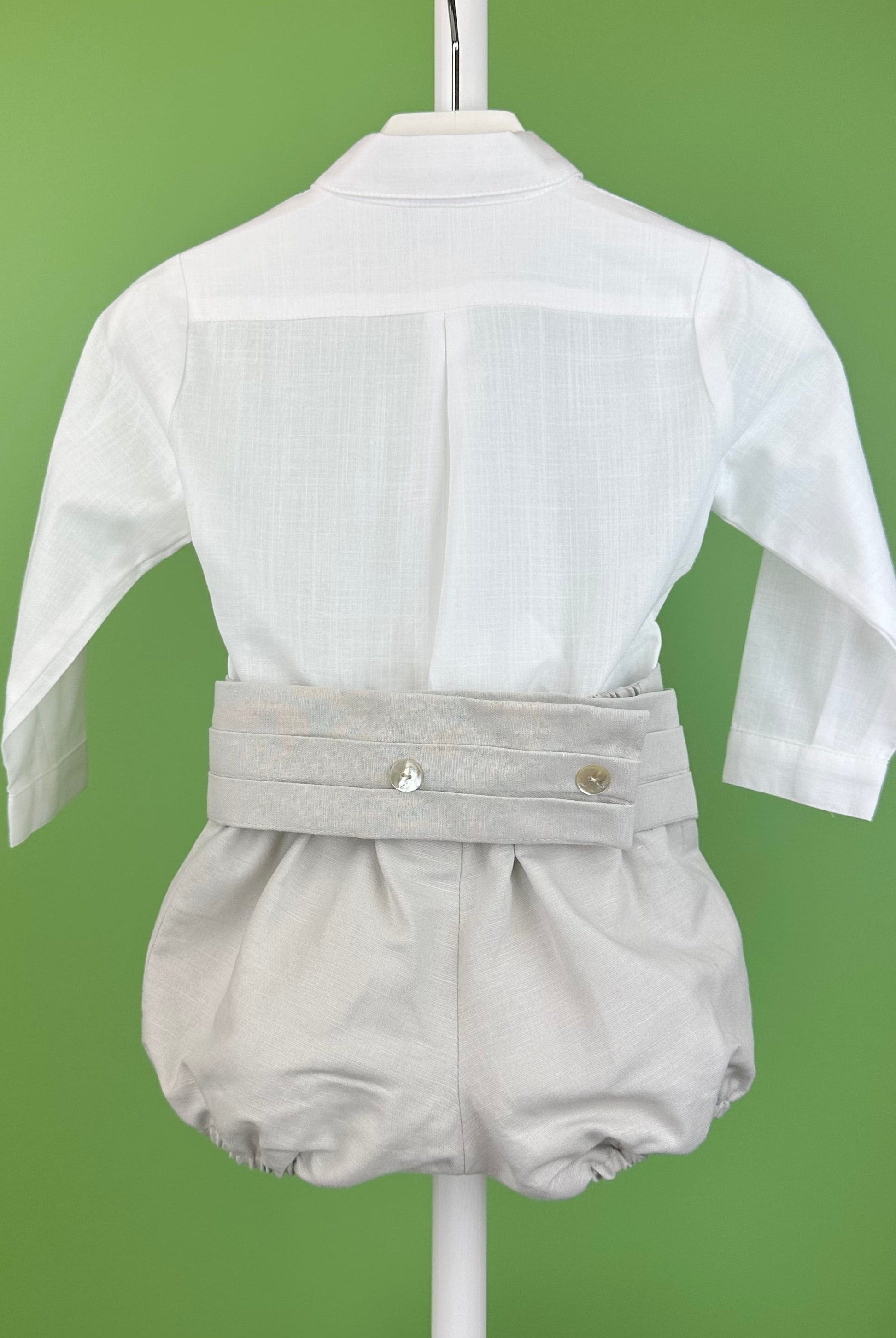 YoYo Boutique Baptism Alex White & Sand Bubble Outfit