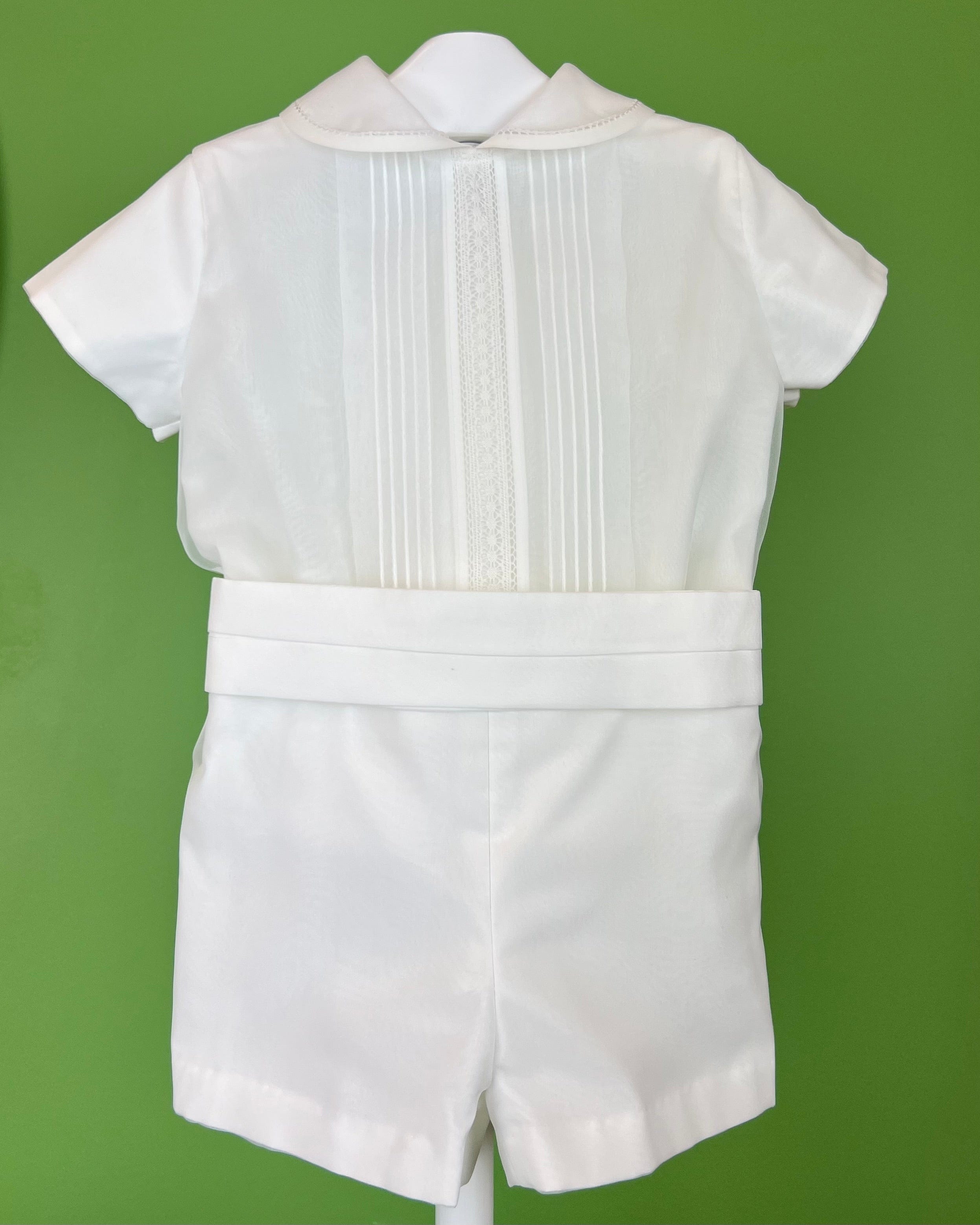 YoYo Boutique Baptism Felipe White Shorts Outfit