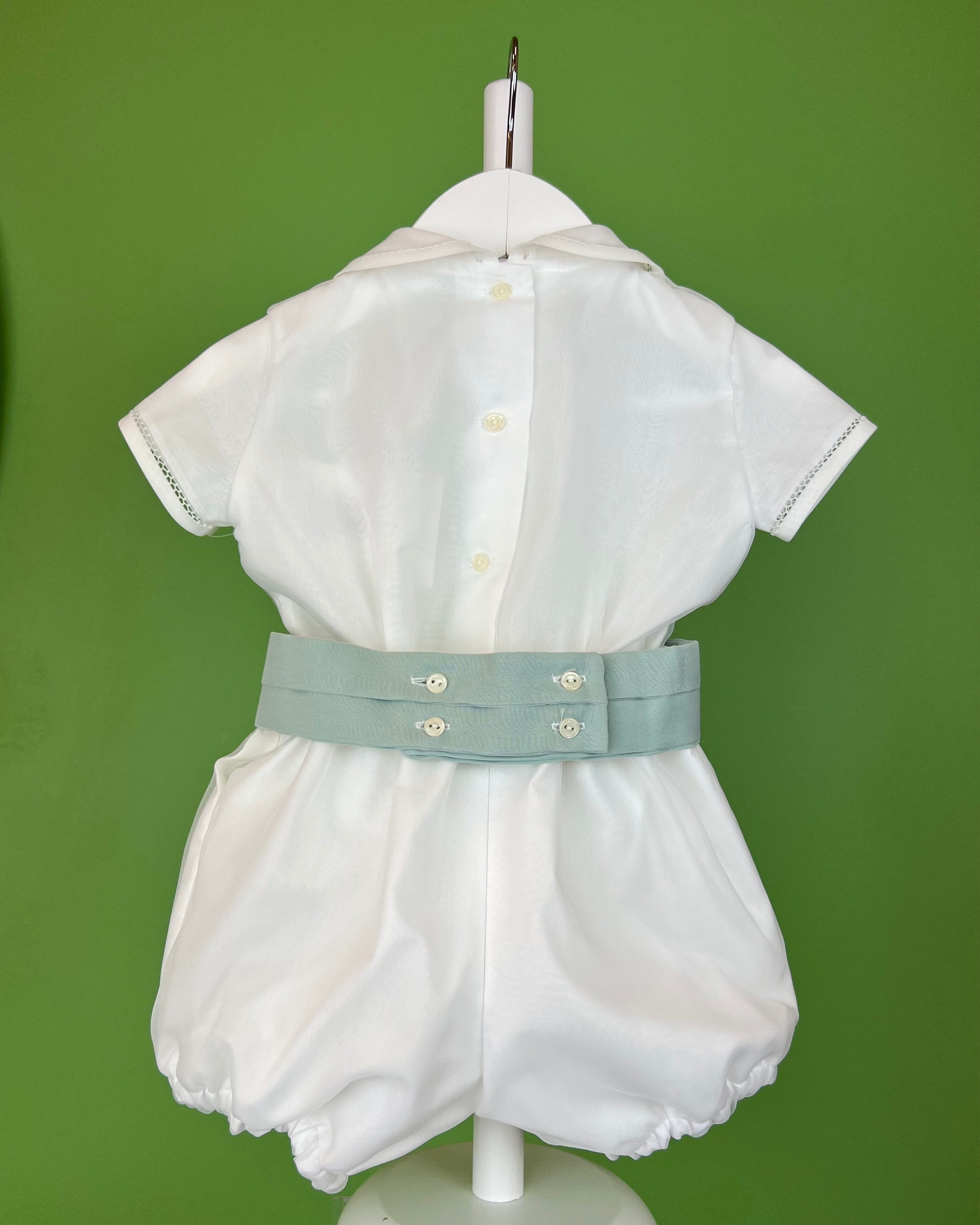 YoYo Boutique Baptism Luciano Off-White & Green Bubble Outfit