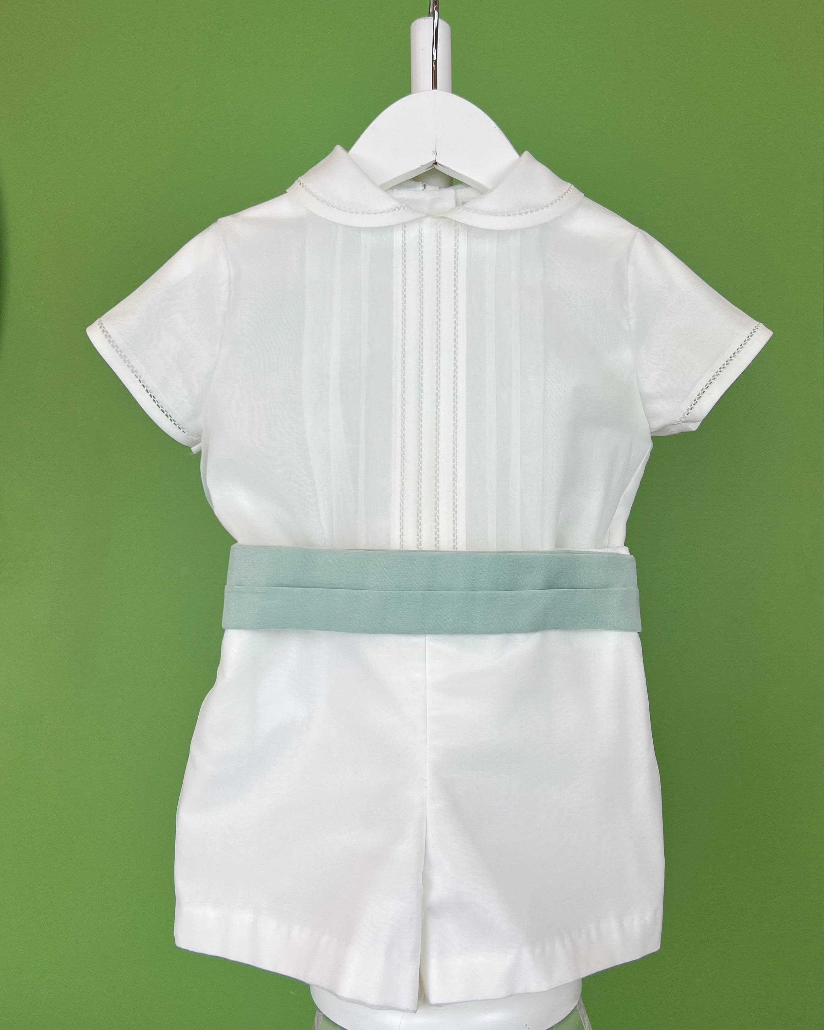 YoYo Boutique Baptism Luciano Off-White & Green Shorts Outfit