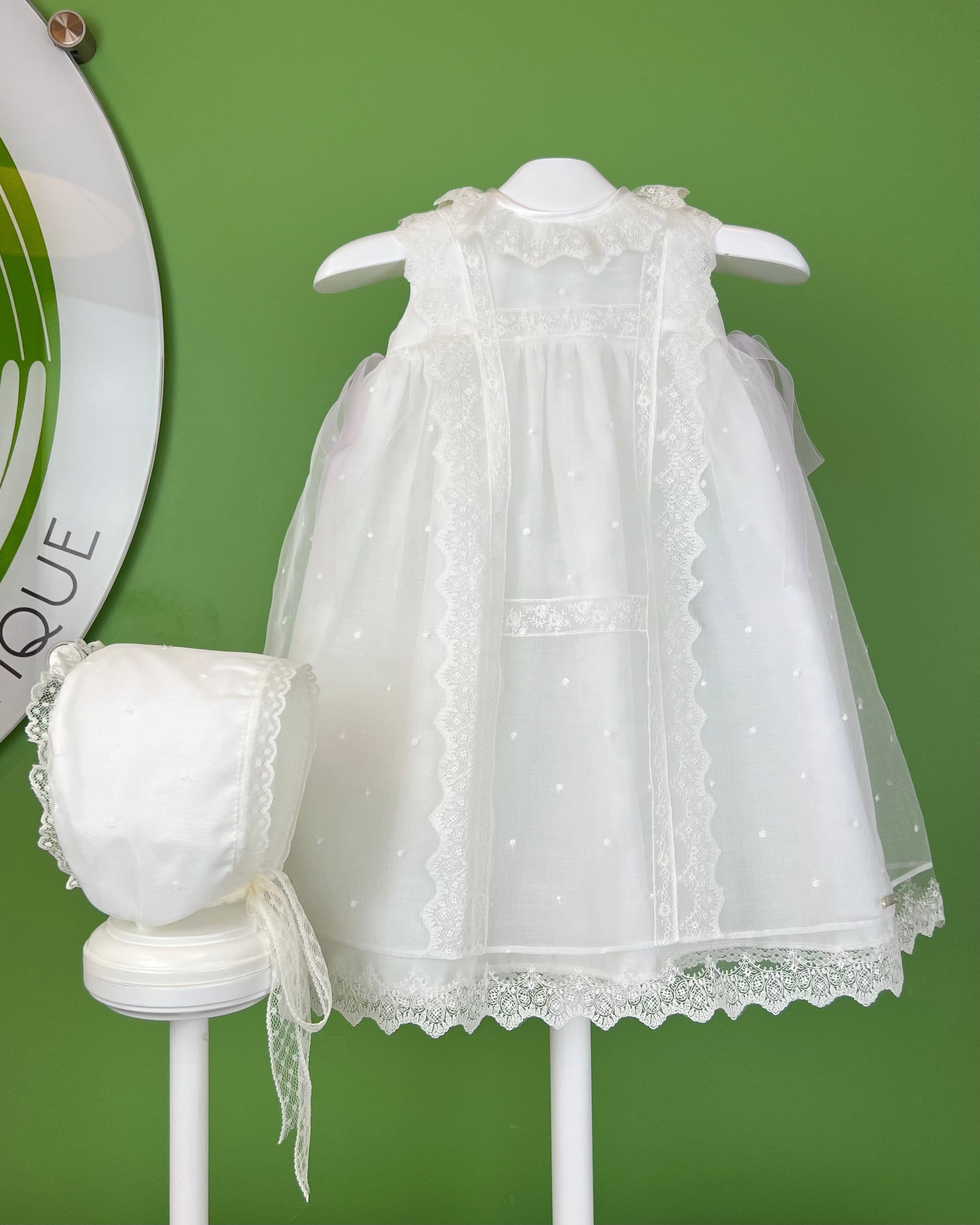 YoYo Boutique Joanna White Dress with Bonnet