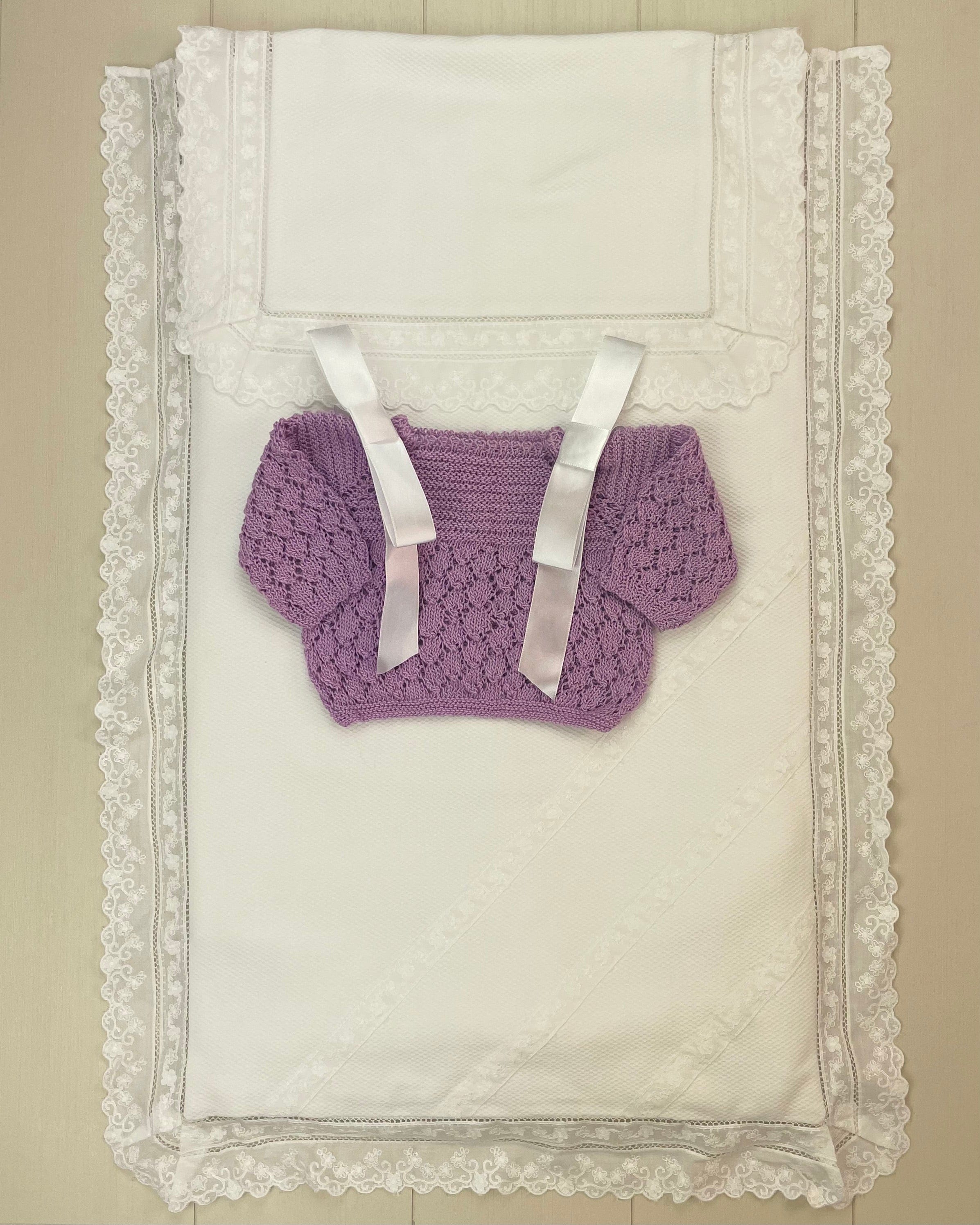 YoYo by Nina Newborn White & Lilac Newborn Set