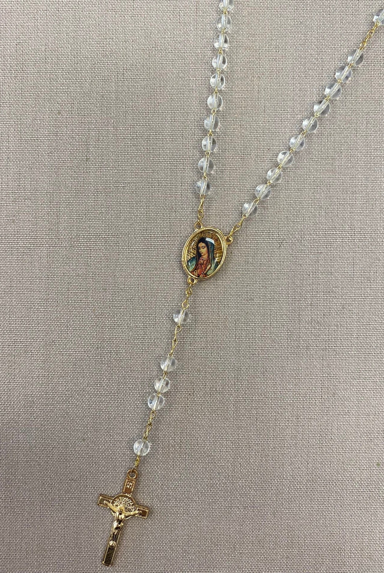 YoYo Children's Boutique Accesories Crystals & Virgin of Guadalupe Rosary