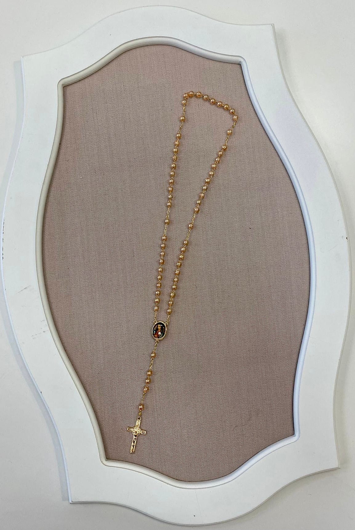 YoYo Children's Boutique Accesories Nude Pink & Virgin of Guadalupe Rosary