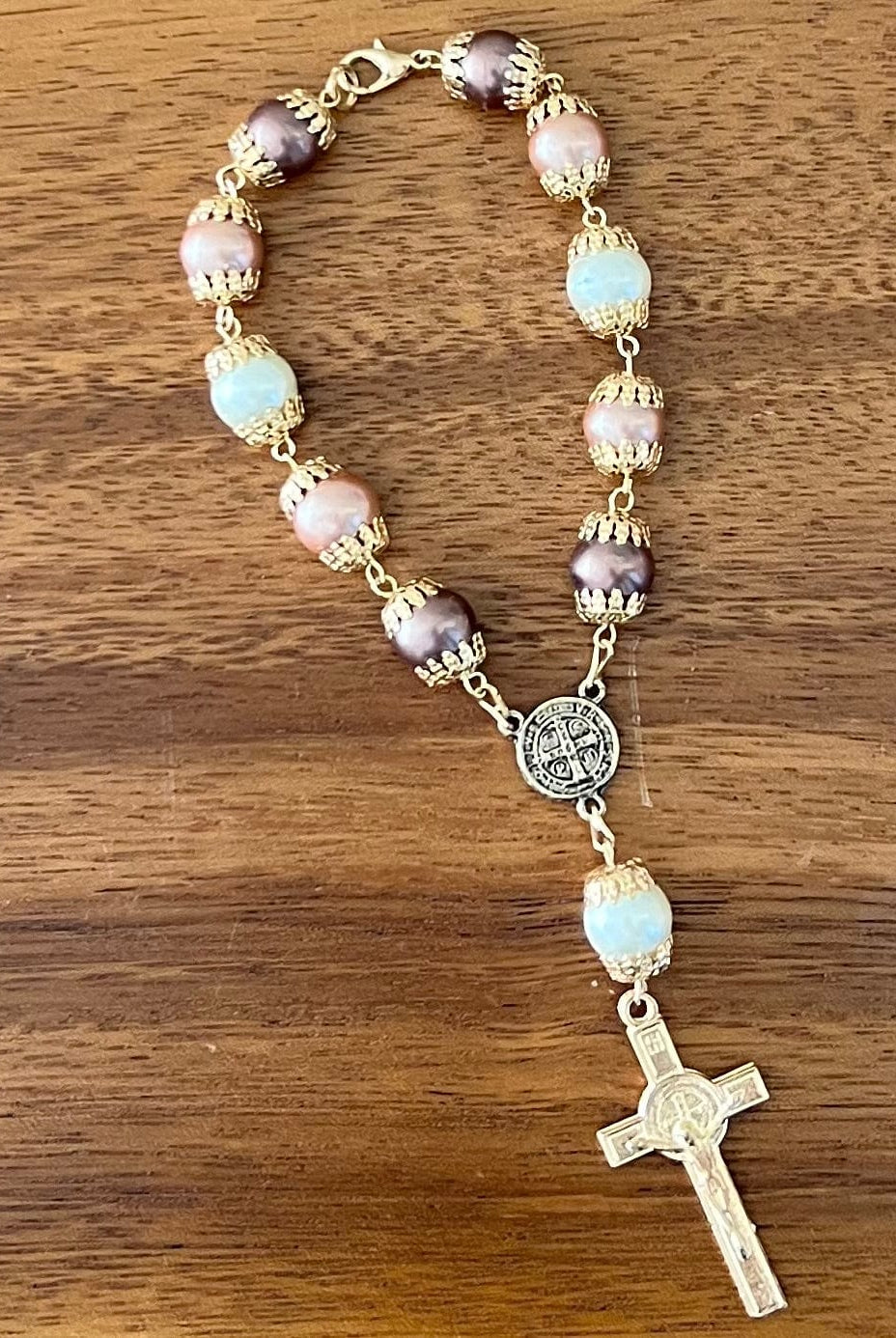 YoYo Children's Boutique Accesories Tri-Color Pearls Mini Rosary