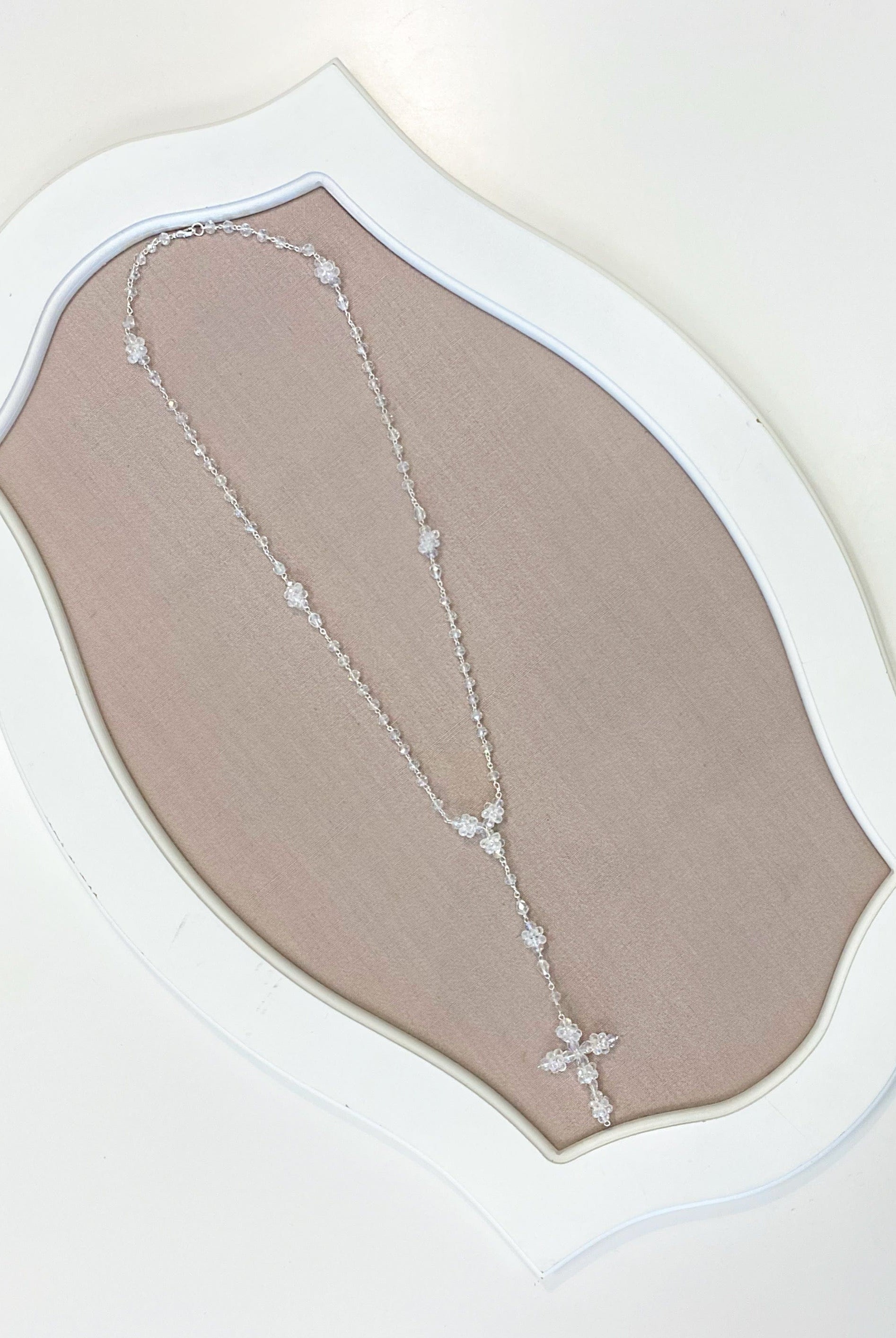 YoYo Children's Boutique Accesories White Crystals Rosary