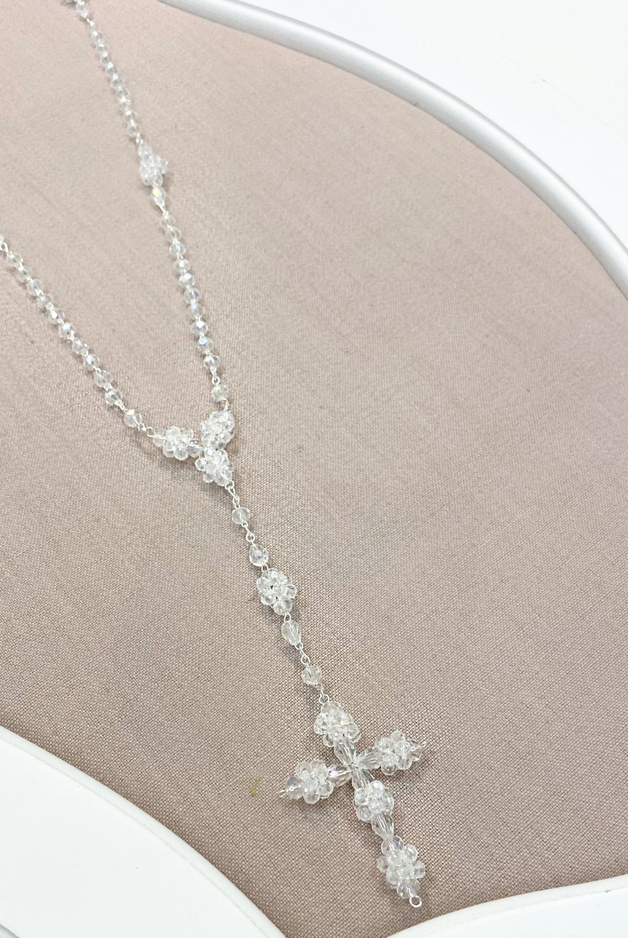 YoYo Children's Boutique Accesories White Crystals Rosary