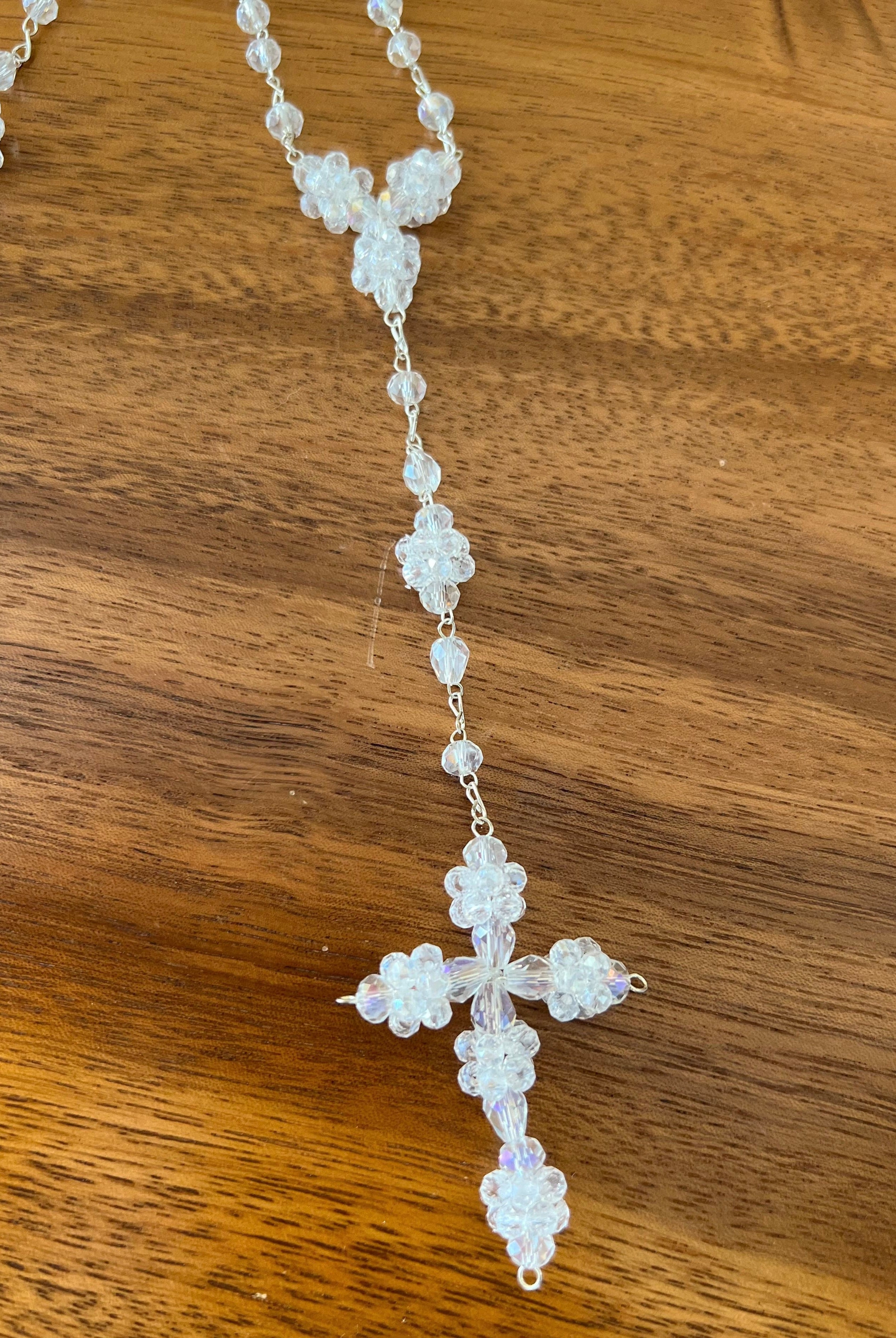 YoYo Children's Boutique Accesories White Crystals Rosary