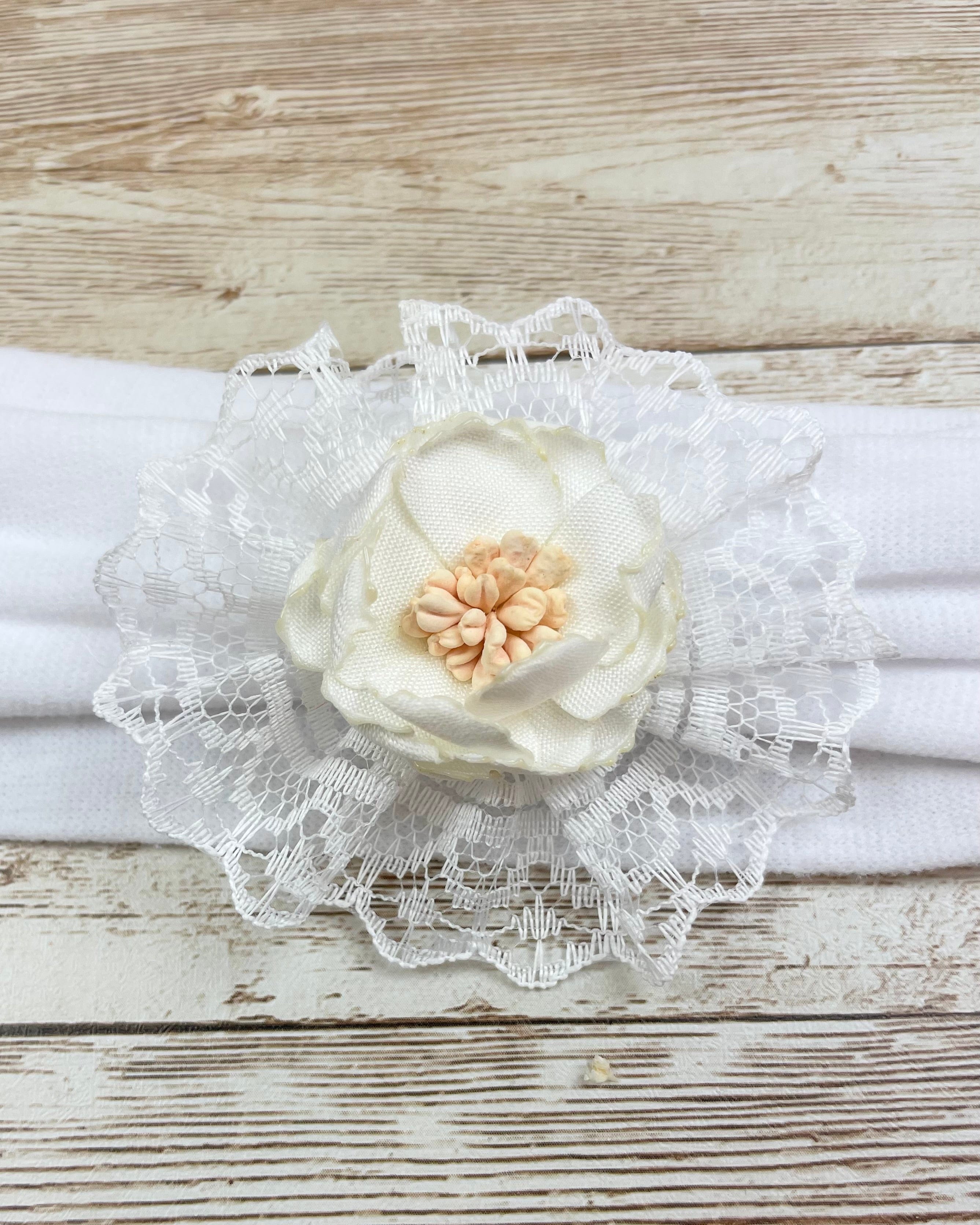 YoYo Children's Boutique Accesories White White Flower Headband